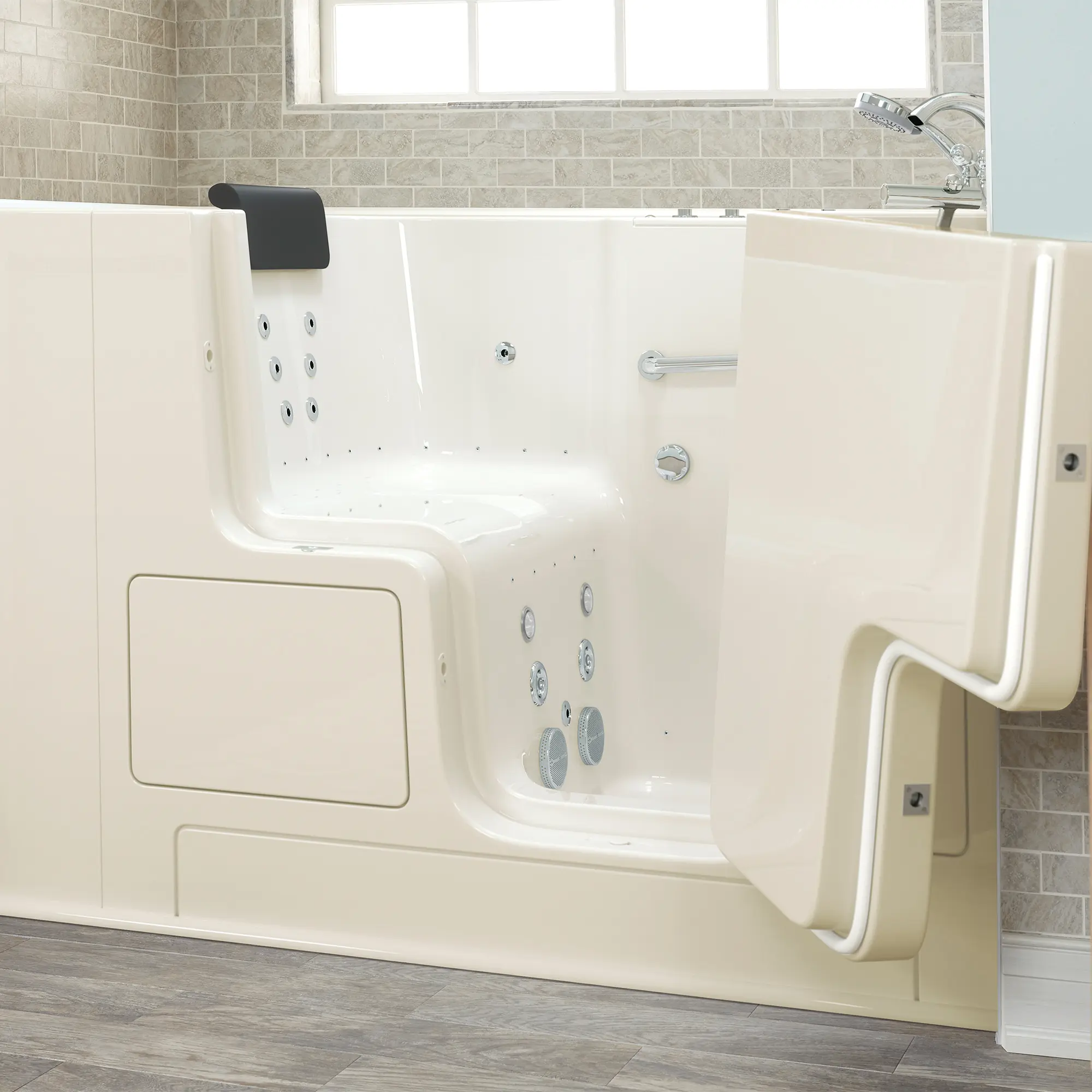 Gelcoat Premium Series 32 x 52 -Inch Walk-in Tub With Combination Air Spa and Whirlpool Systems - Right-Hand Drain With Faucet - Image 19