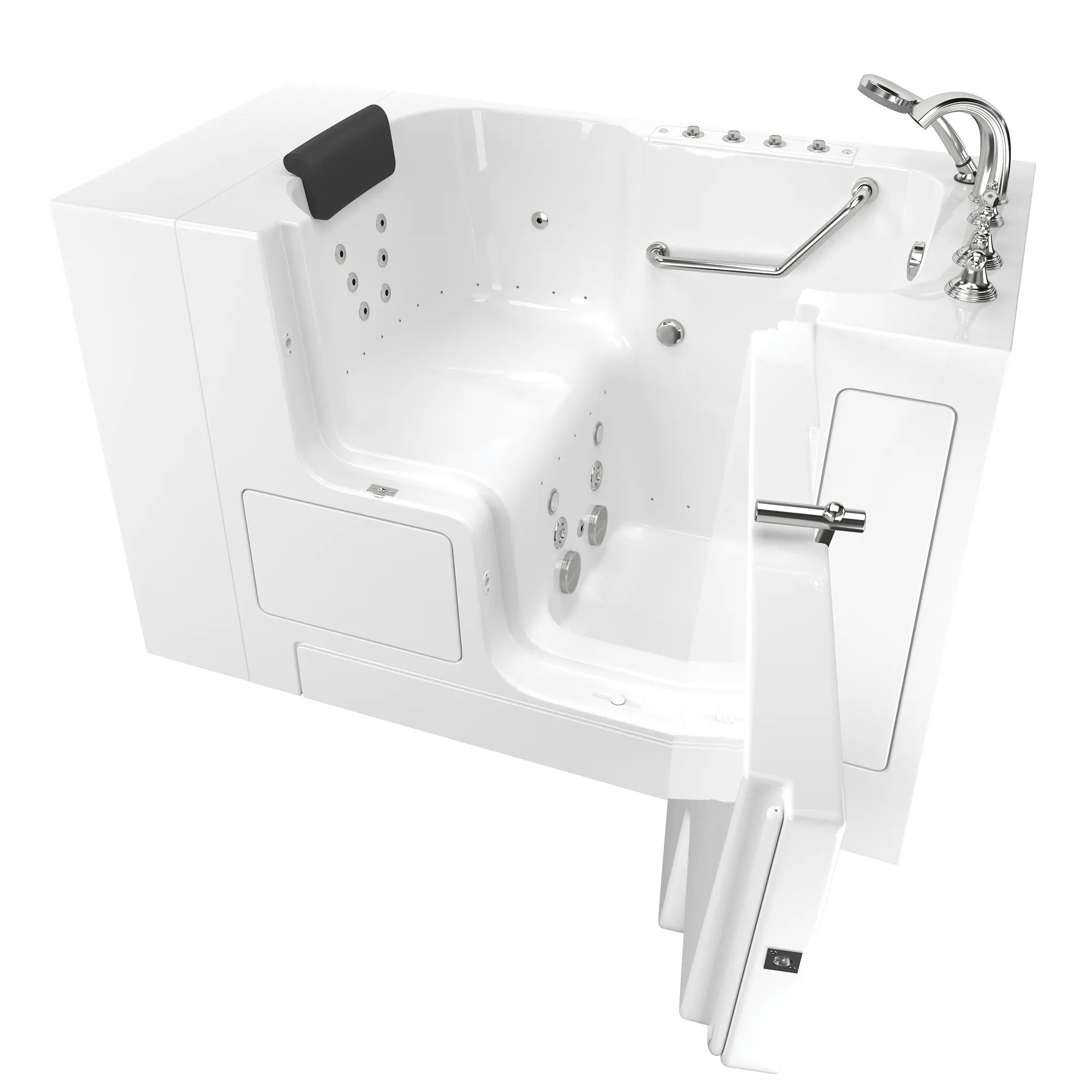Gelcoat Premium Series 32 x 52 -Inch Walk-in Tub With Combination Air Spa and Whirlpool Systems - Right-Hand Drain With Faucet - Image 4