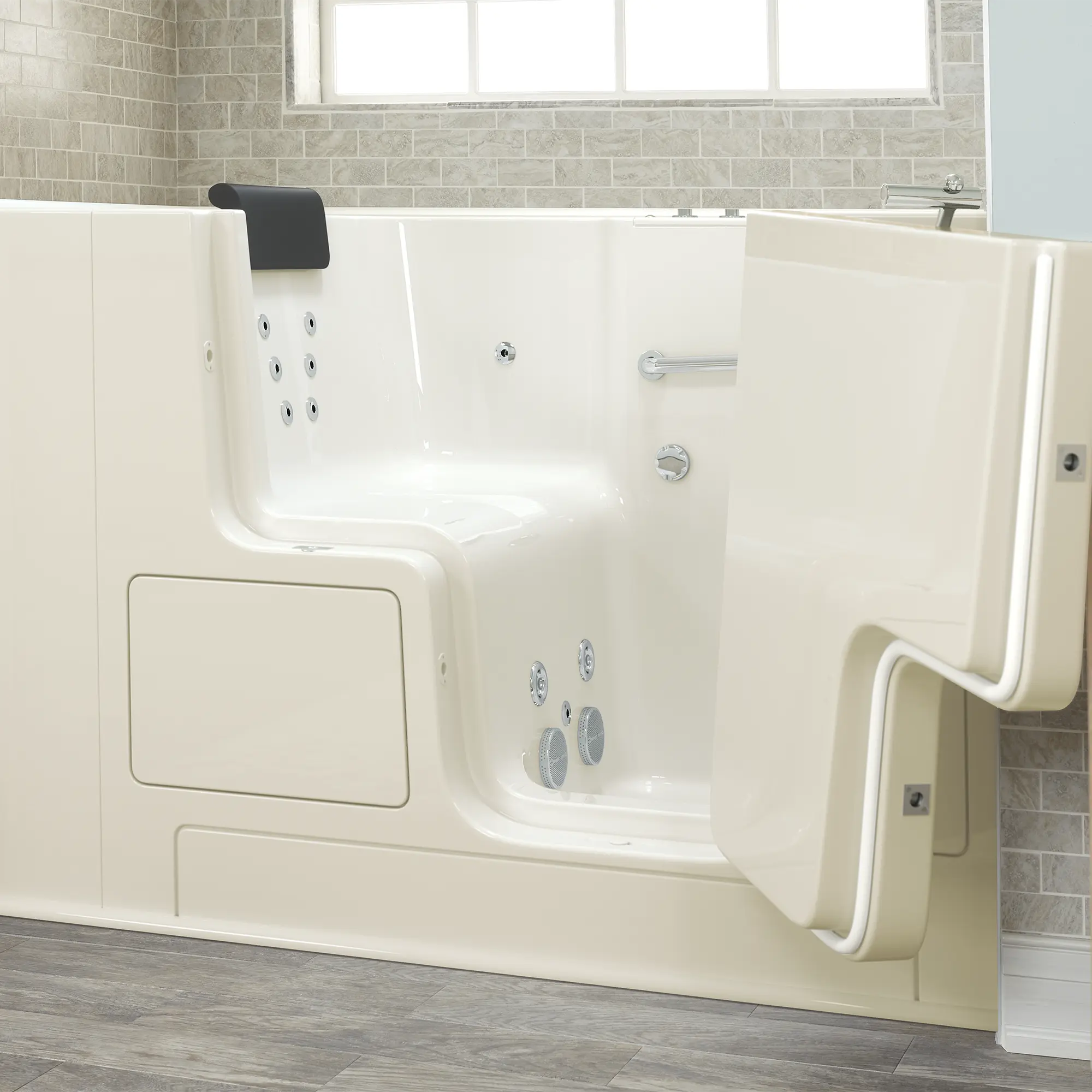 Gelcoat Premium Series 32 x 52 -Inch Walk-in Tub With Whirlpool System - Right-Hand Drain - Image 5