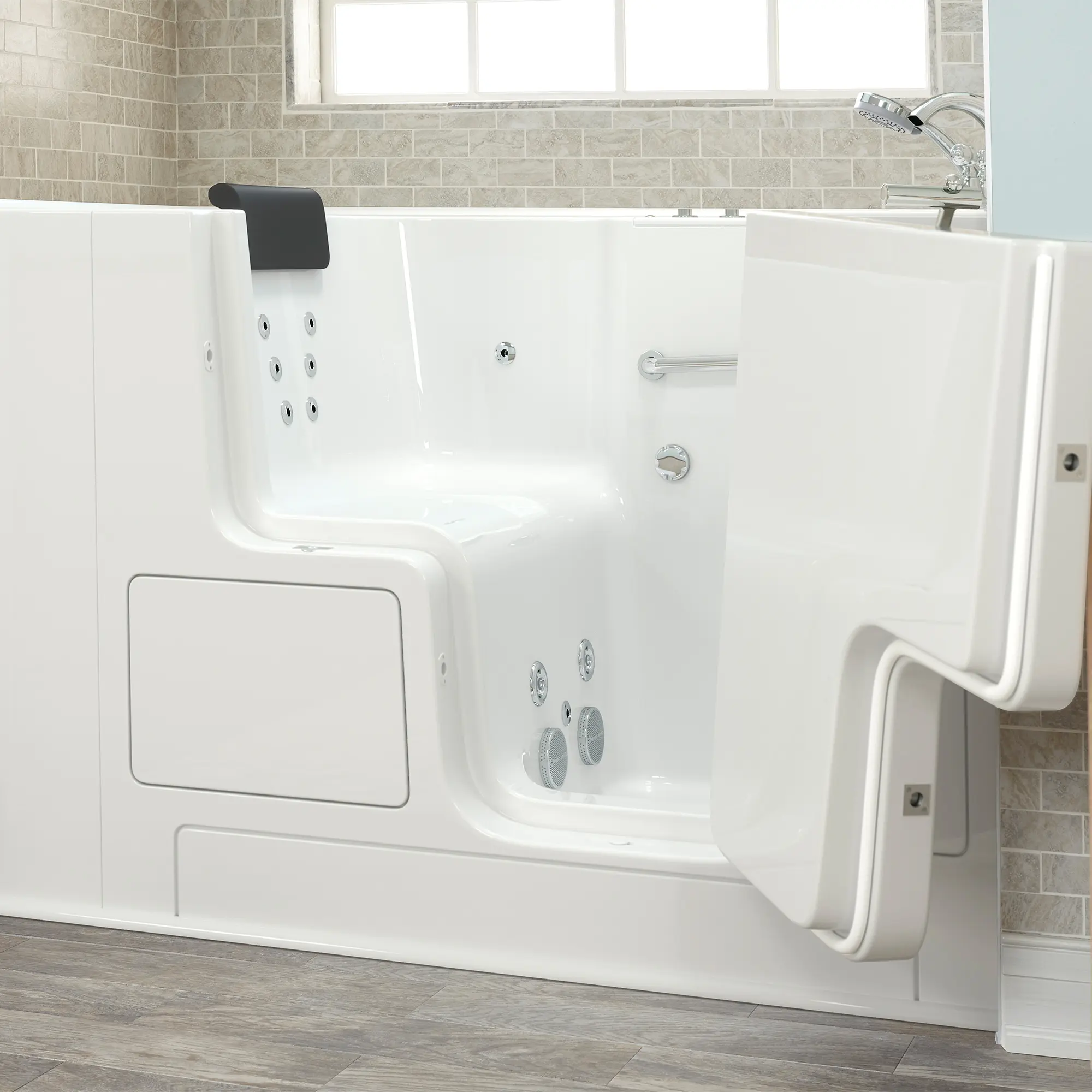 Gelcoat Premium Series 32 x 52 -Inch Walk-in Tub With Whirlpool System - Right-Hand Drain With Faucet - Image 20