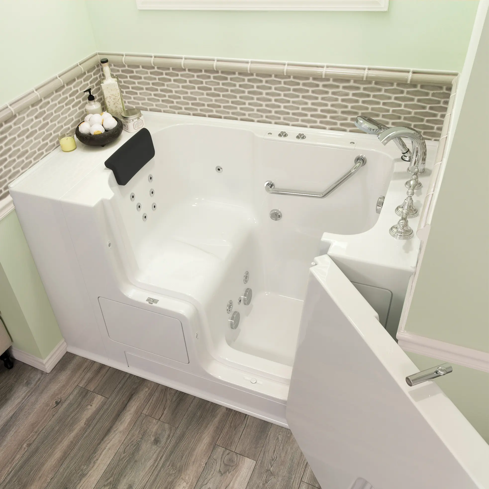 Gelcoat Premium Series 32 x 52 -Inch Walk-in Tub With Whirlpool System - Right-Hand Drain With Faucet - Image 5