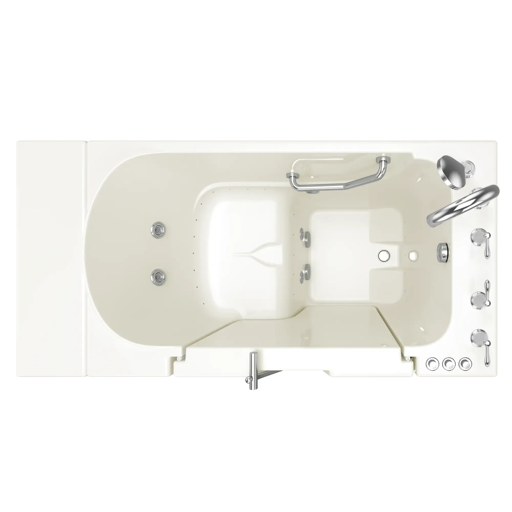 Gelcoat Value Series 30 x 52 -Inch Walk-in Tub With Combination Air Spa and Whirlpool Systems - Right-Hand Drain With Faucet - Image 4