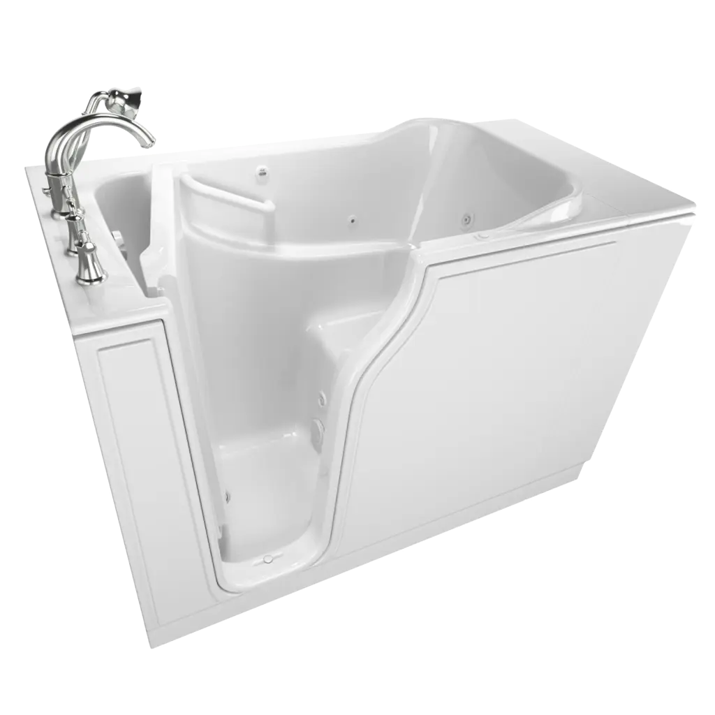 Gelcoat Value Series 30 x 60-Inch Walk-in Tub With Whirlpool System - Left-Hand Drain With Faucet