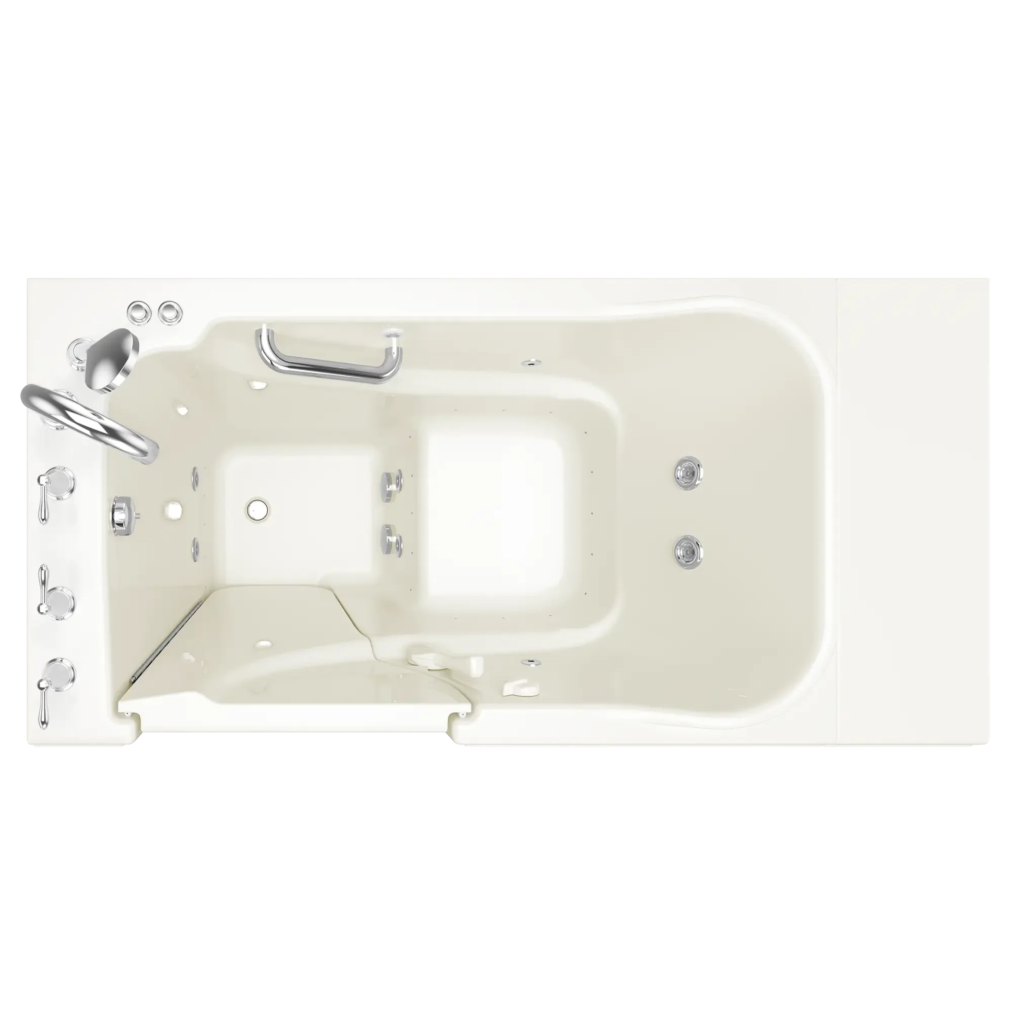 Gelcoat Value Series 30x52 Inch Walk-In Bathtub with Combination Air Spa and Whirlpool Massage System - Left Hand Door and Drain - Image 5