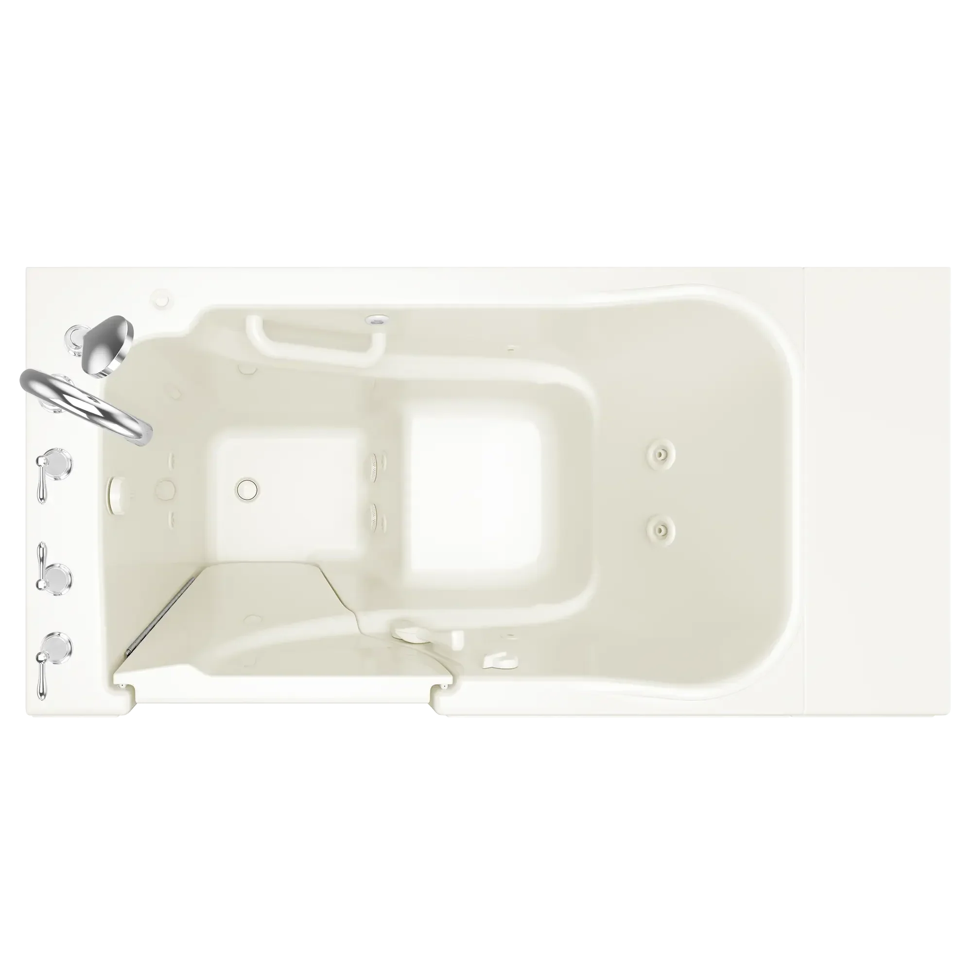 Gelcoat Value Series 30x52 Inch Walk-In Bathtub with Whirlpool Massage System - Left Hand Door and Drain