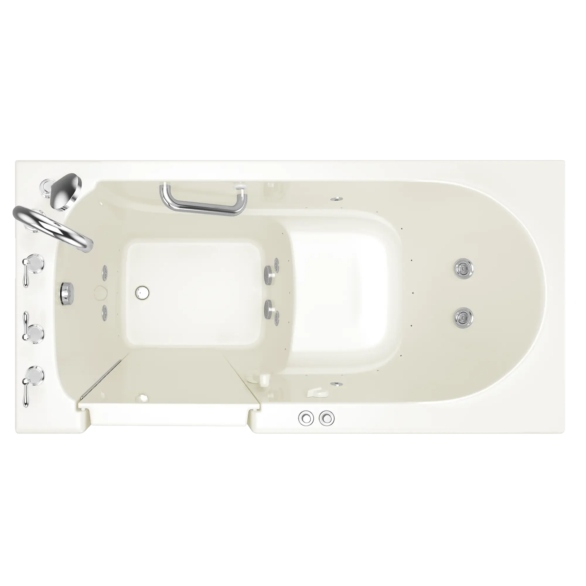 Gelcoat Value Series 60x30-Inch Walk-In Bathtub with Combination Whirlpool and Air Spa System - Left Hand Door and Drain - Image 5