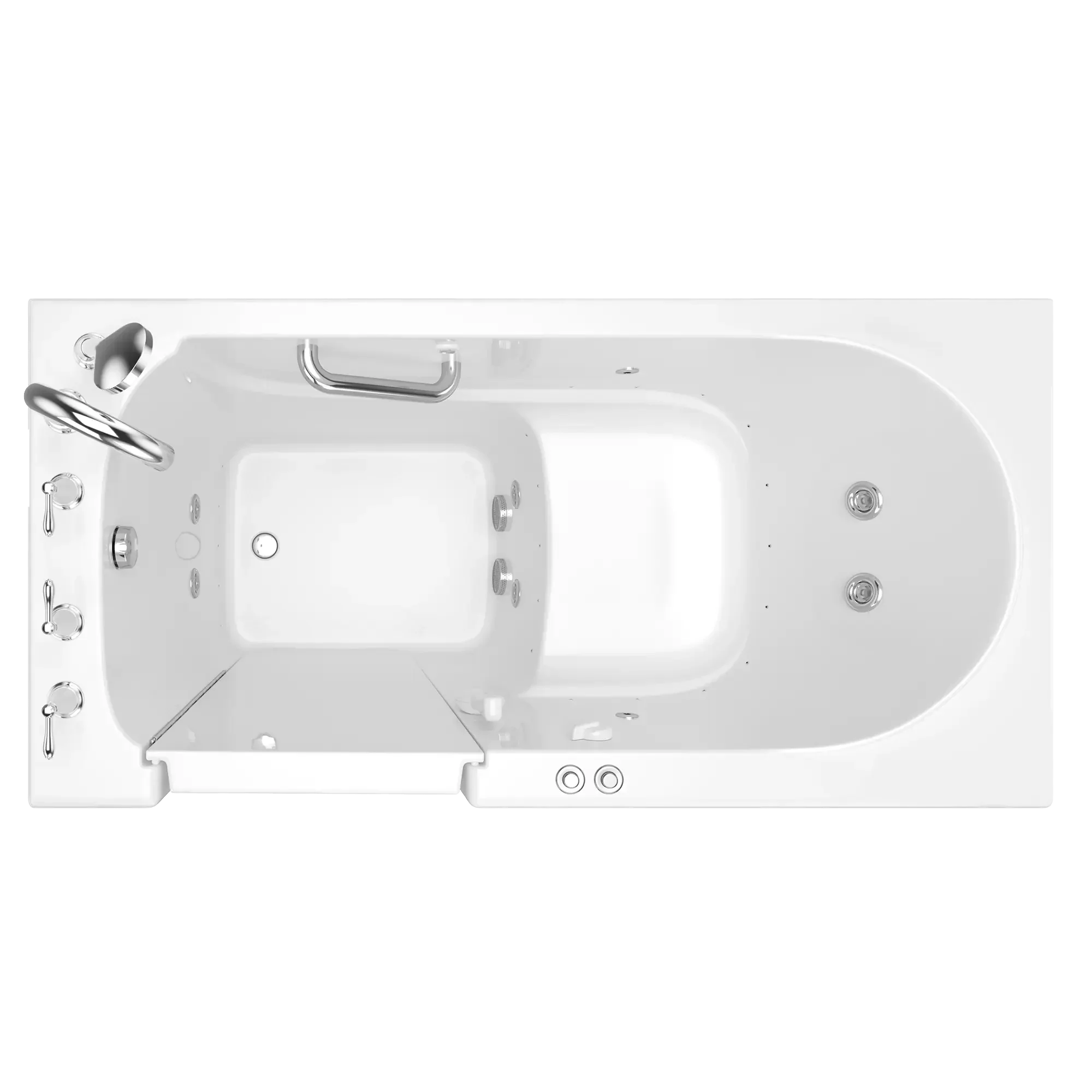 Gelcoat Value Series 60x30-Inch Walk-In Bathtub with Combination Whirlpool and Air Spa System - Left Hand Door and Drain - Image 8