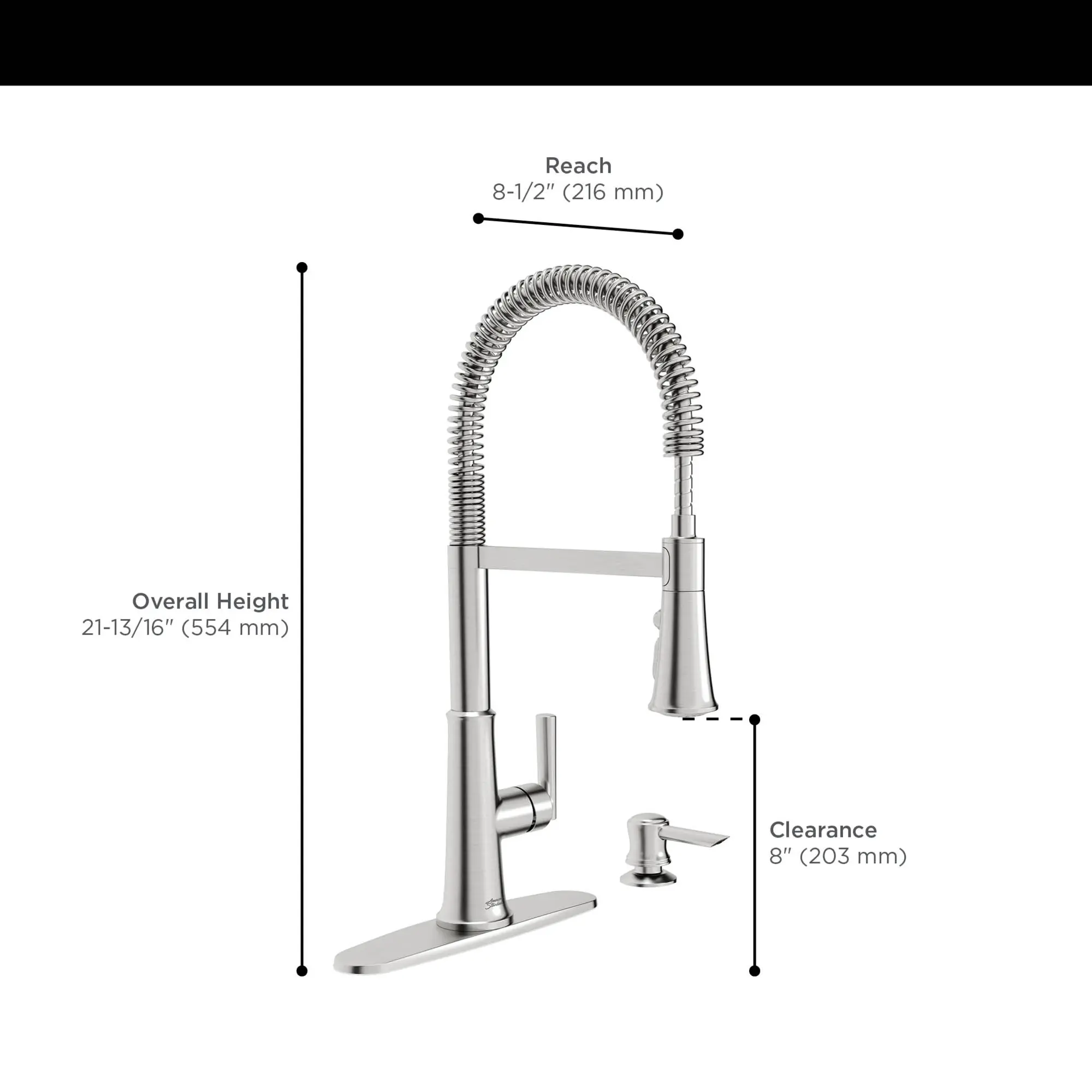Gladden Semi-Pro Dual Spray Kitchen Faucet with Deck Plate and Soap Dispenser - Image 17
