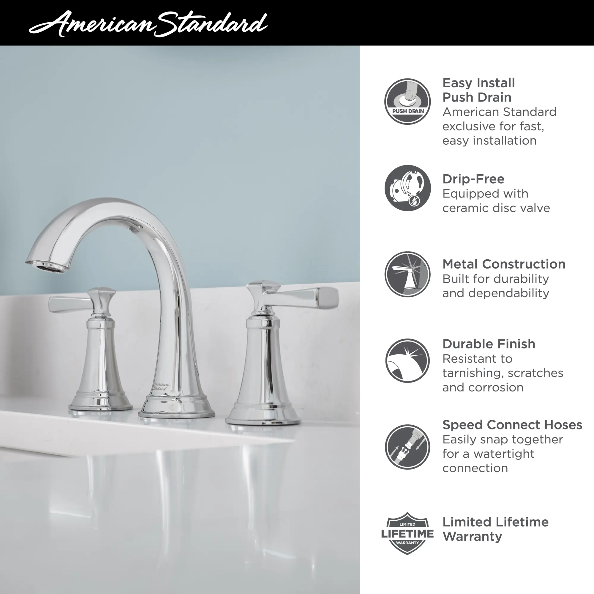 Glenmere 8-Inch Widespread 2-Handle Bathroom Faucet 1.2 gpm/4.5 L/min With Lever Handles - Image 9