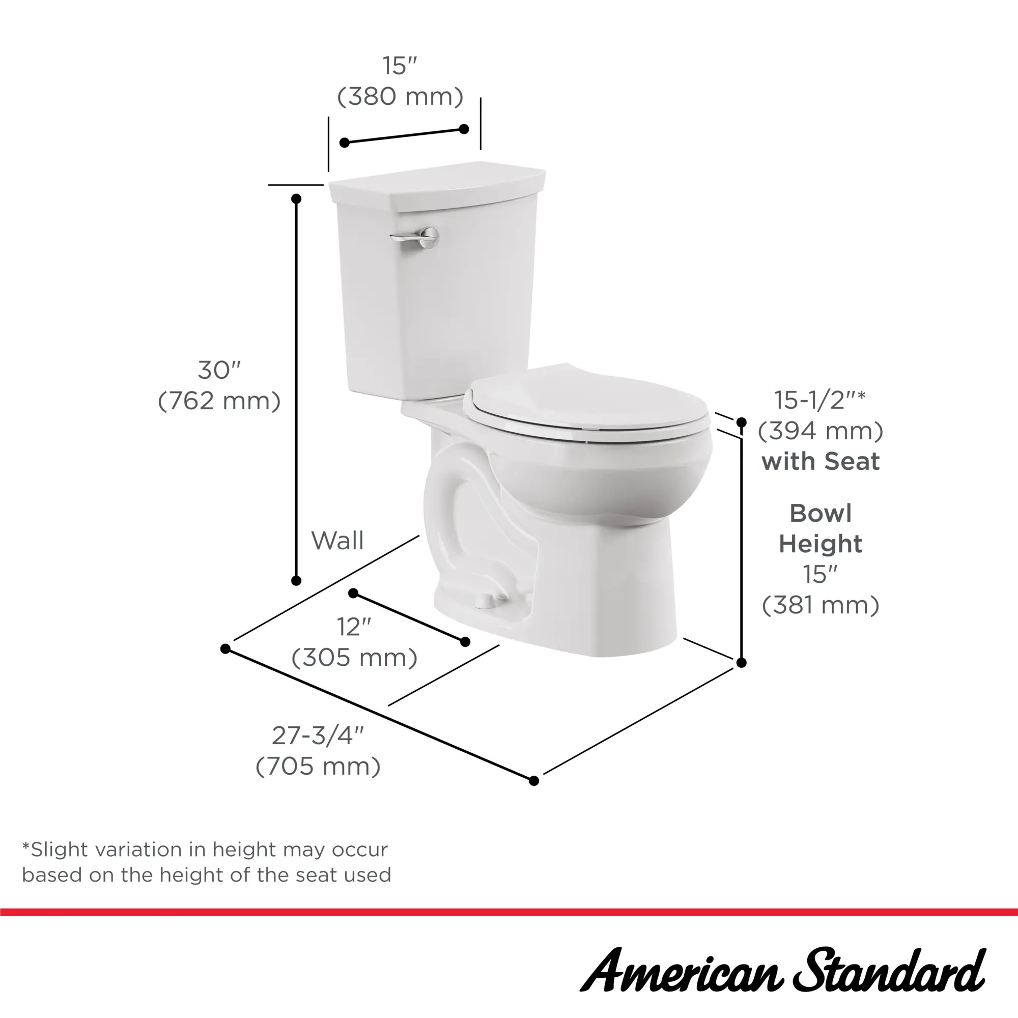 H2Optimum® Two-Piece 1.1 gpf/4.2 Lpf Standard Height Round Front Toilet With Seat and Wax Ring - Image 18