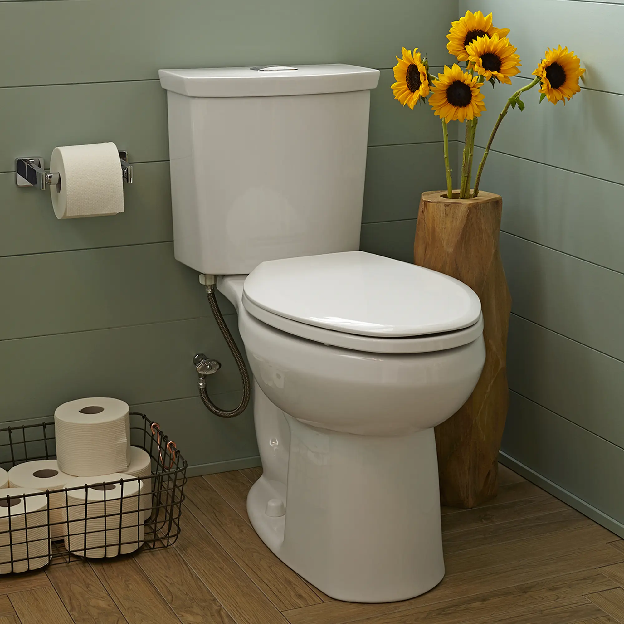 H2Option® Two-Piece Dual Flush 1.28 gpf/4.8 Lpf and 0.92 gpf/3.5 Lpf Chair Height Elongated Toilet Less Seat - Image 6
