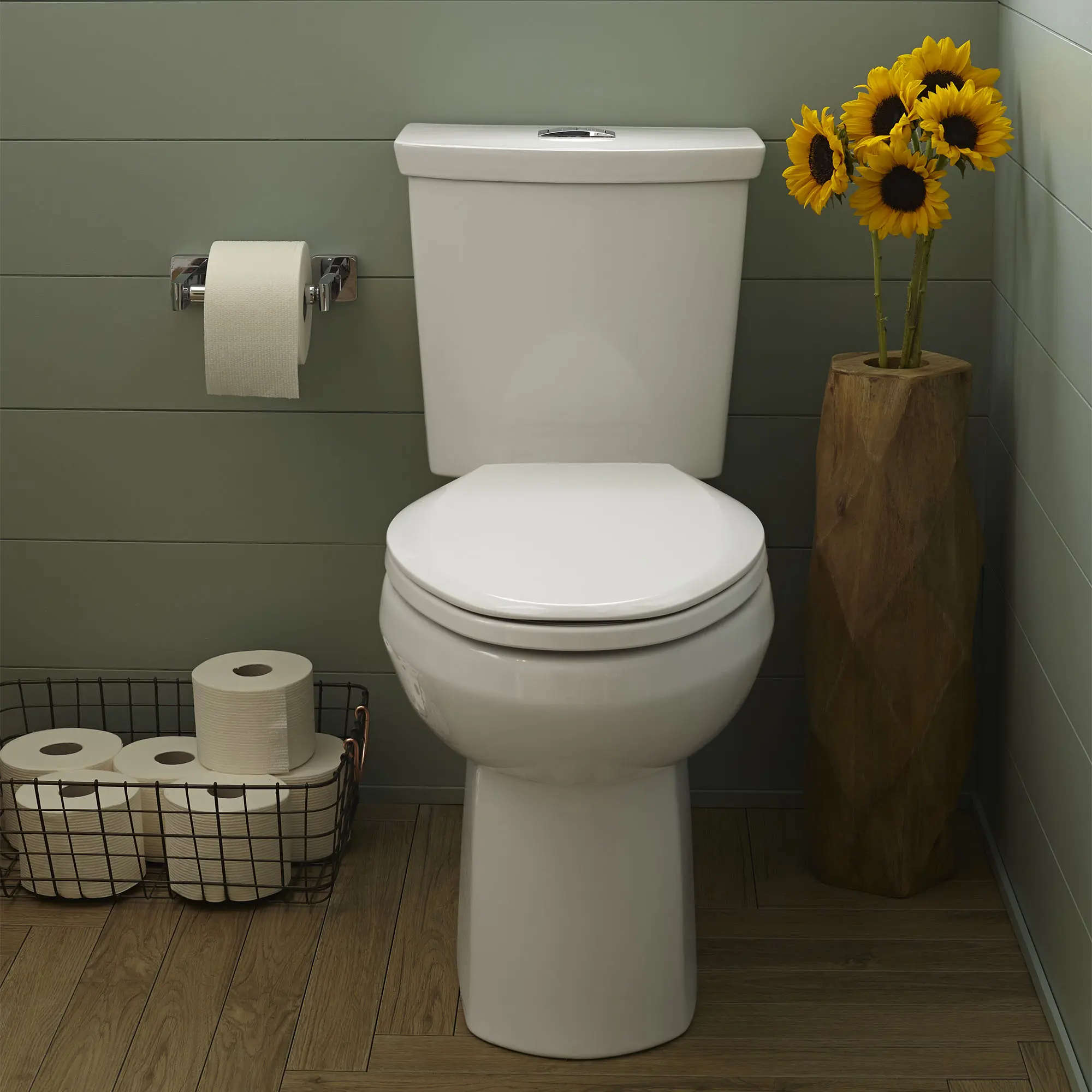 H2Option® Two-Piece Dual Flush 1.28 gpf/4.8 Lpf and 0.92 gpf/3.5 Lpf Chair Height Elongated Toilet Less Seat - Image 9