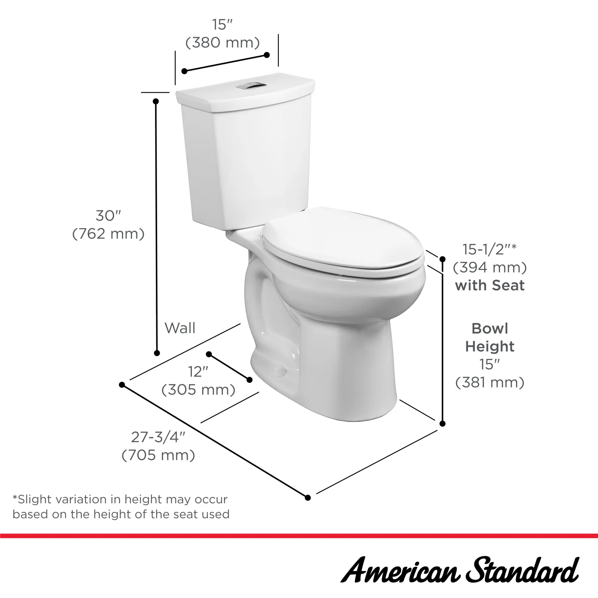 H2Option® Two-Piece Dual Flush 1.28 gpf/4.8 Lpf and 0.92 gpf/3.5 Lpf Standard Height Round Front Toilet Less Seat - Image 13