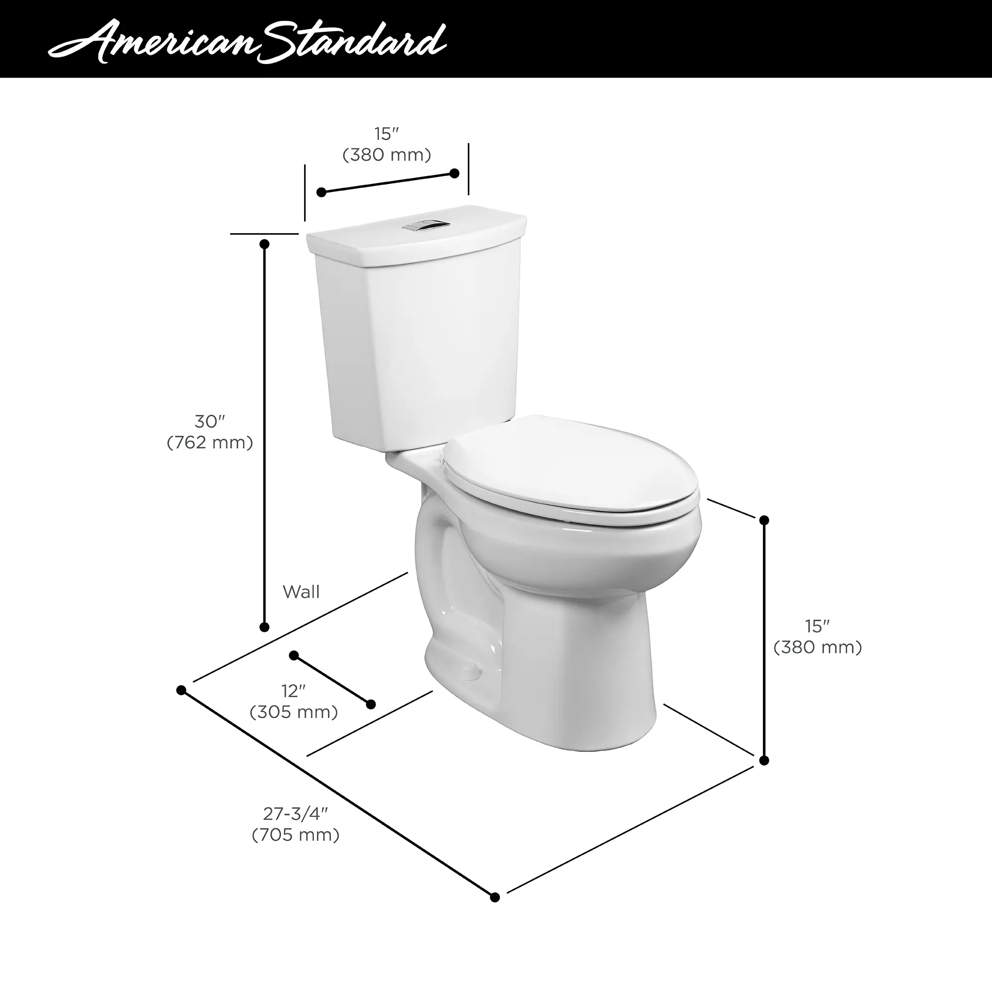H2Option® Two-Piece Dual Flush 1.28 gpf/4.8 Lpf and 0.92 gpf/3.5 Lpf Standard Height Round Front Toilet Less Seat - Image 24