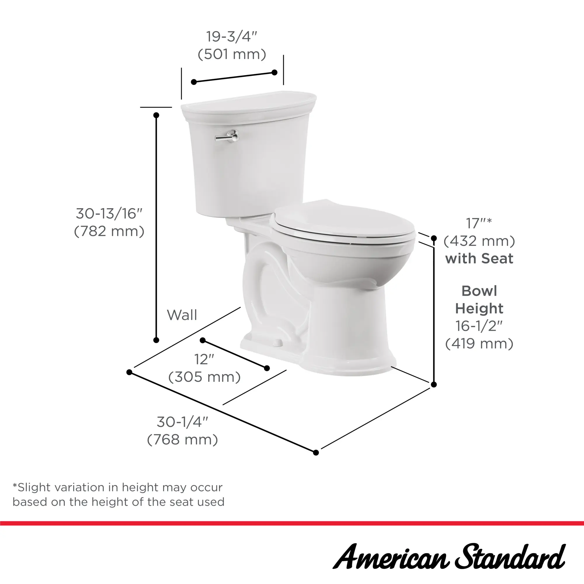 Heritage® VorMax® Two-Piece 1.28 gpf/4.8 Lpf Chair Height Elongated Toilet With Seat and Wax Ring - Image 17