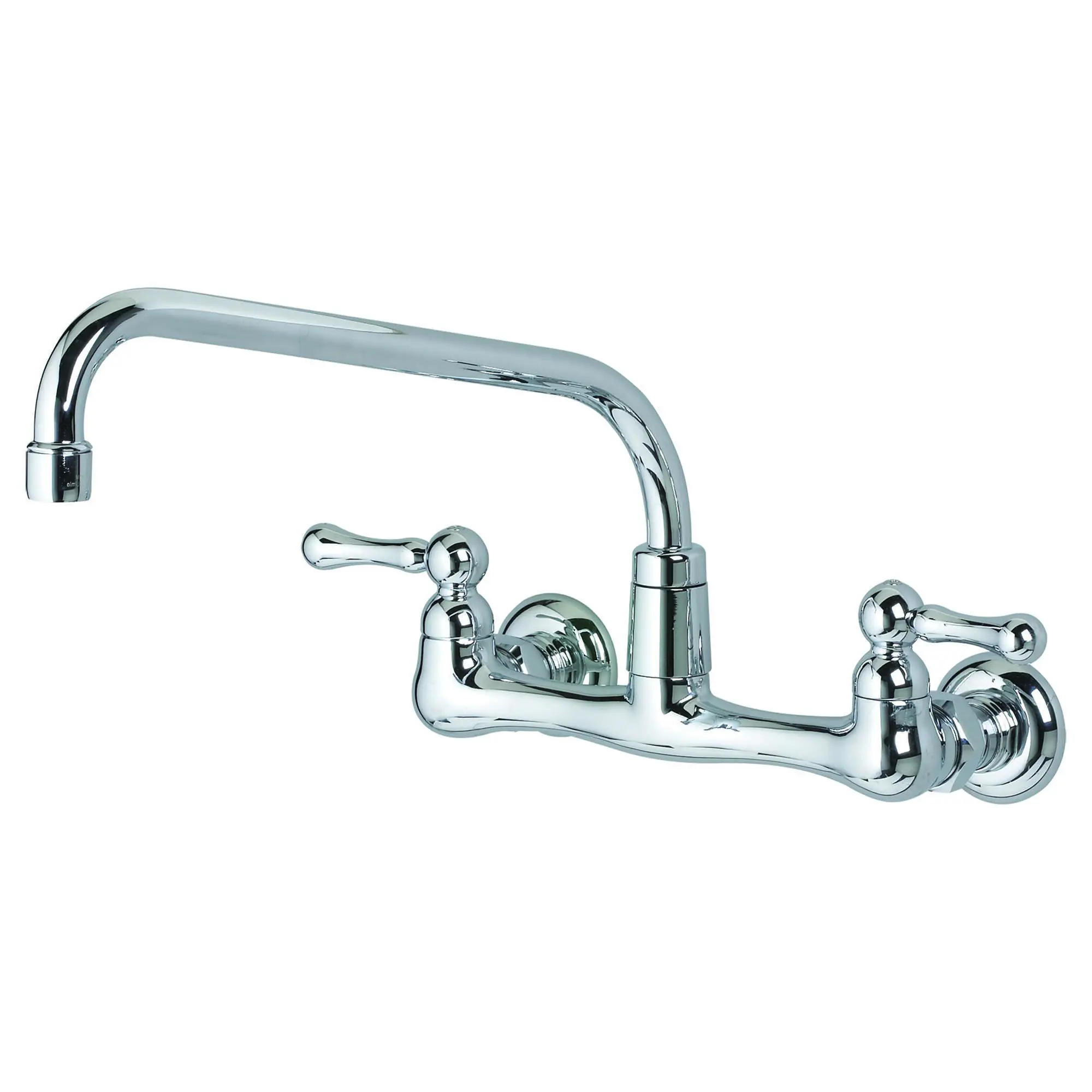Heritage® Wall Mount Faucet With 12-Inch Tubular Brass Swivel Spout With Lever Handles - Image 3