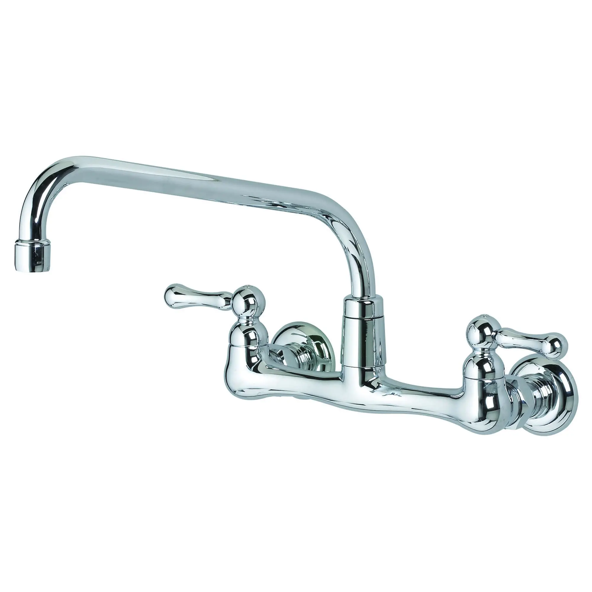 Heritage® Wall Mount Faucet With 8-Inch Tubular Brass Swivel Spout With Lever Handles - Image 3