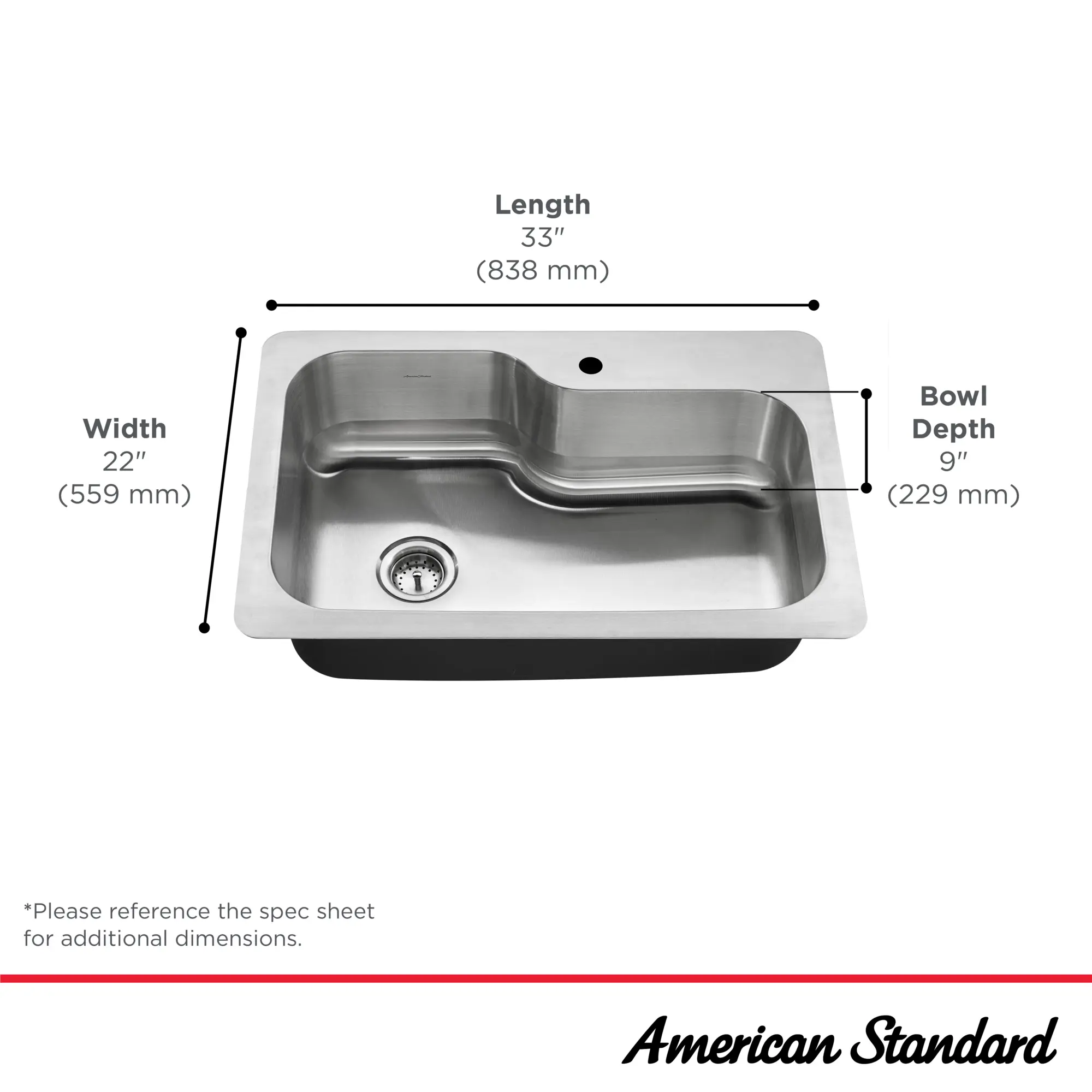 Hillsdale® 33 x 22-Inch Stainless Steel Drop-In or Undermount Single-Bowl Kitchen Sink - Image 17