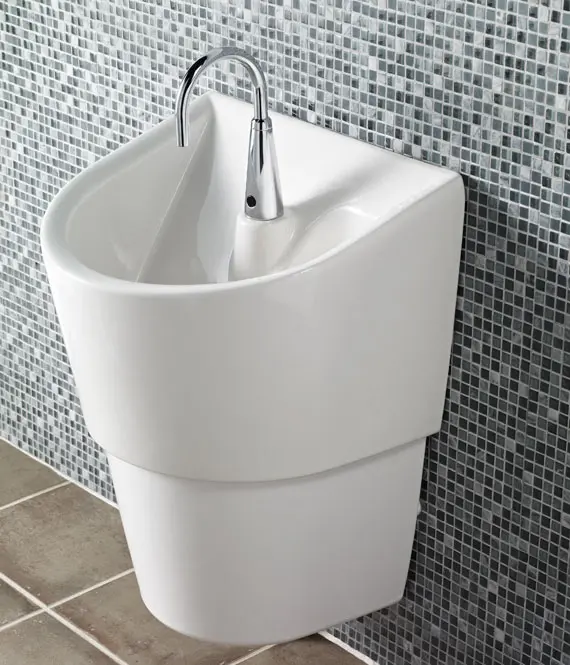 Infection Control Wall-Hung EverClean Sink with Shroud, A-M Drain and A-M P-Trap - Image 7