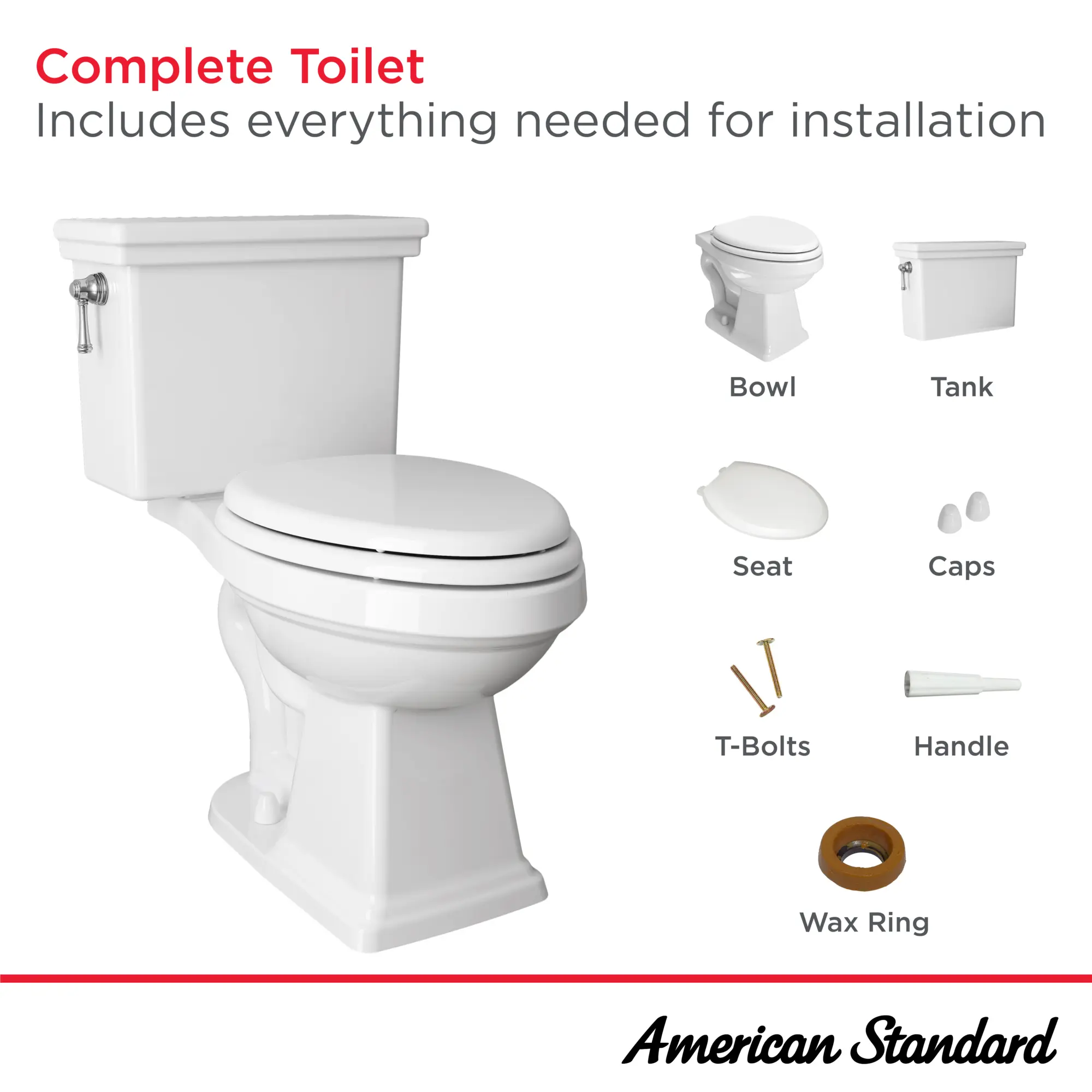 Lexington 1.28 GPF/4.8 LPF Left Trip Lever 16-3/4-in. Elongated-Front Toilet with Seat - Image 13