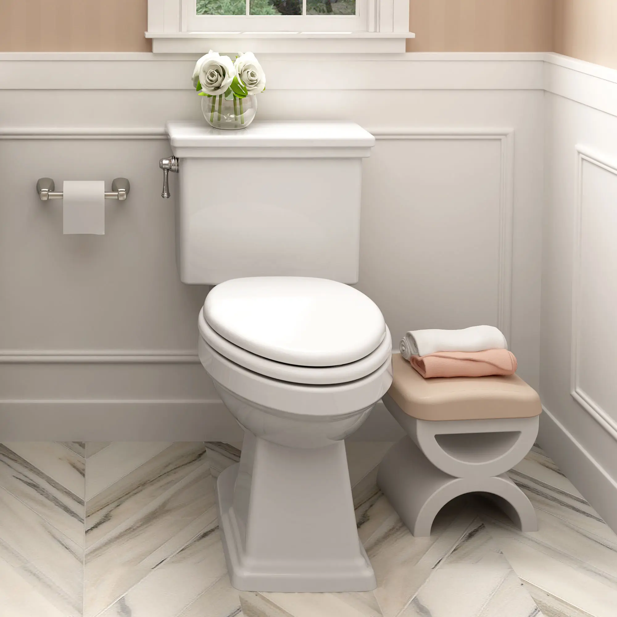 Lexington 1.28 GPF/4.8 LPF Left Trip Lever 16-3/4-in. Elongated-Front Toilet with Seat - Image 3