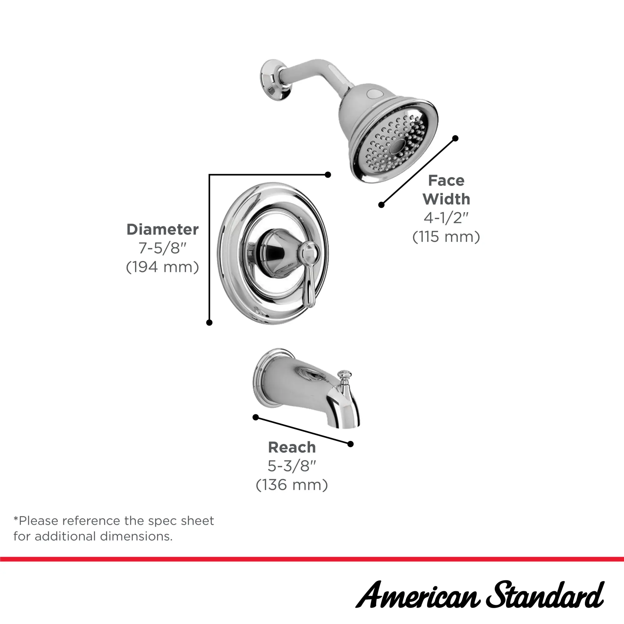 Marquette Anti-Scald Pressure Balance Tub & Shower Set - Image 6