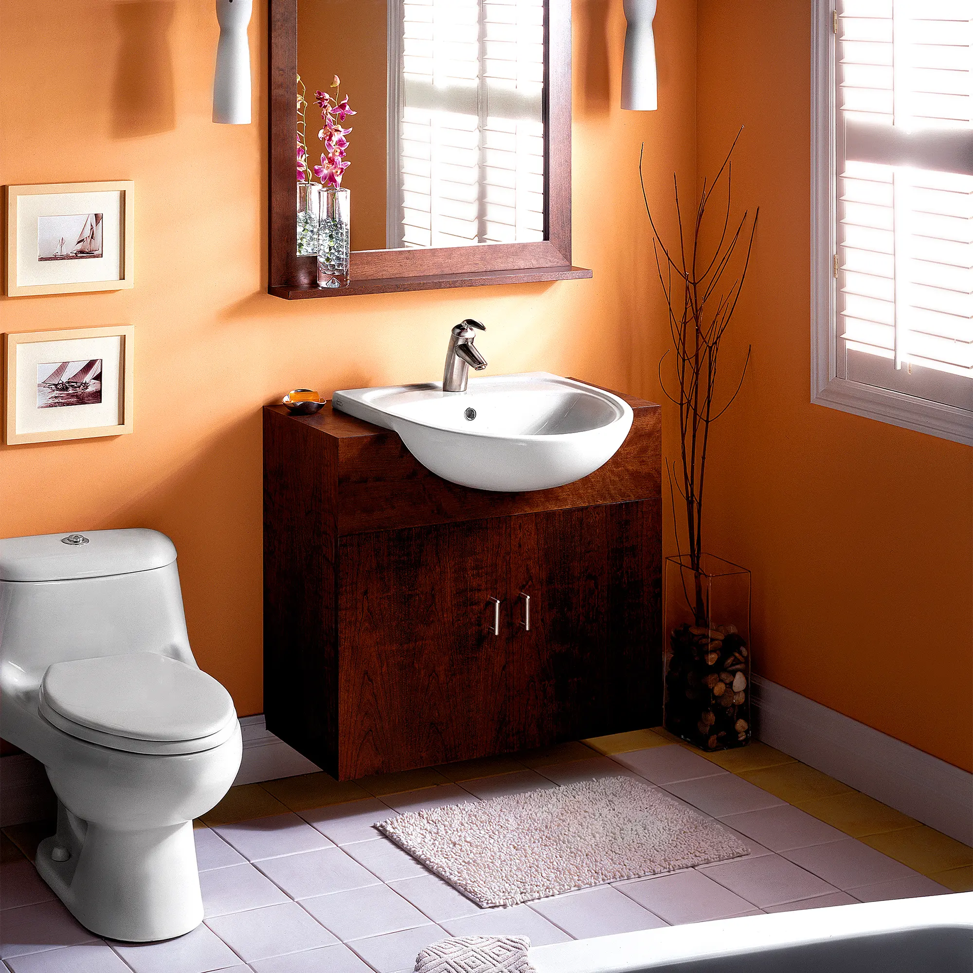 Mezzo Semi-Countertop Sink Less Overflow with Center Hole Only - Image 4