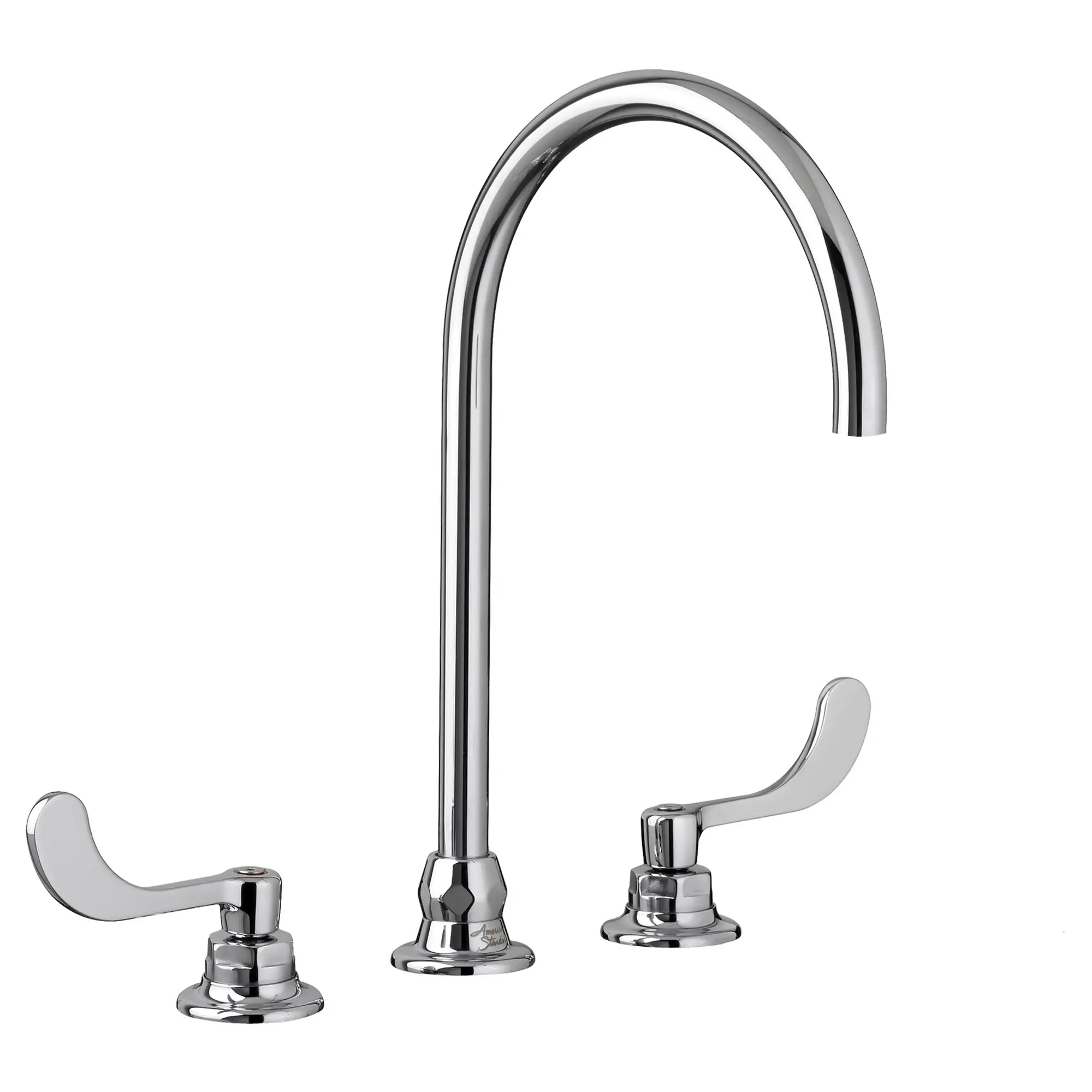 Monterrey® 8-Inch Widespread 8-inch Reach Gooseneck Faucet With Wrist Blade Handles 1.5 gpm/5.7 Lpm Laminar Flow in Spout Base