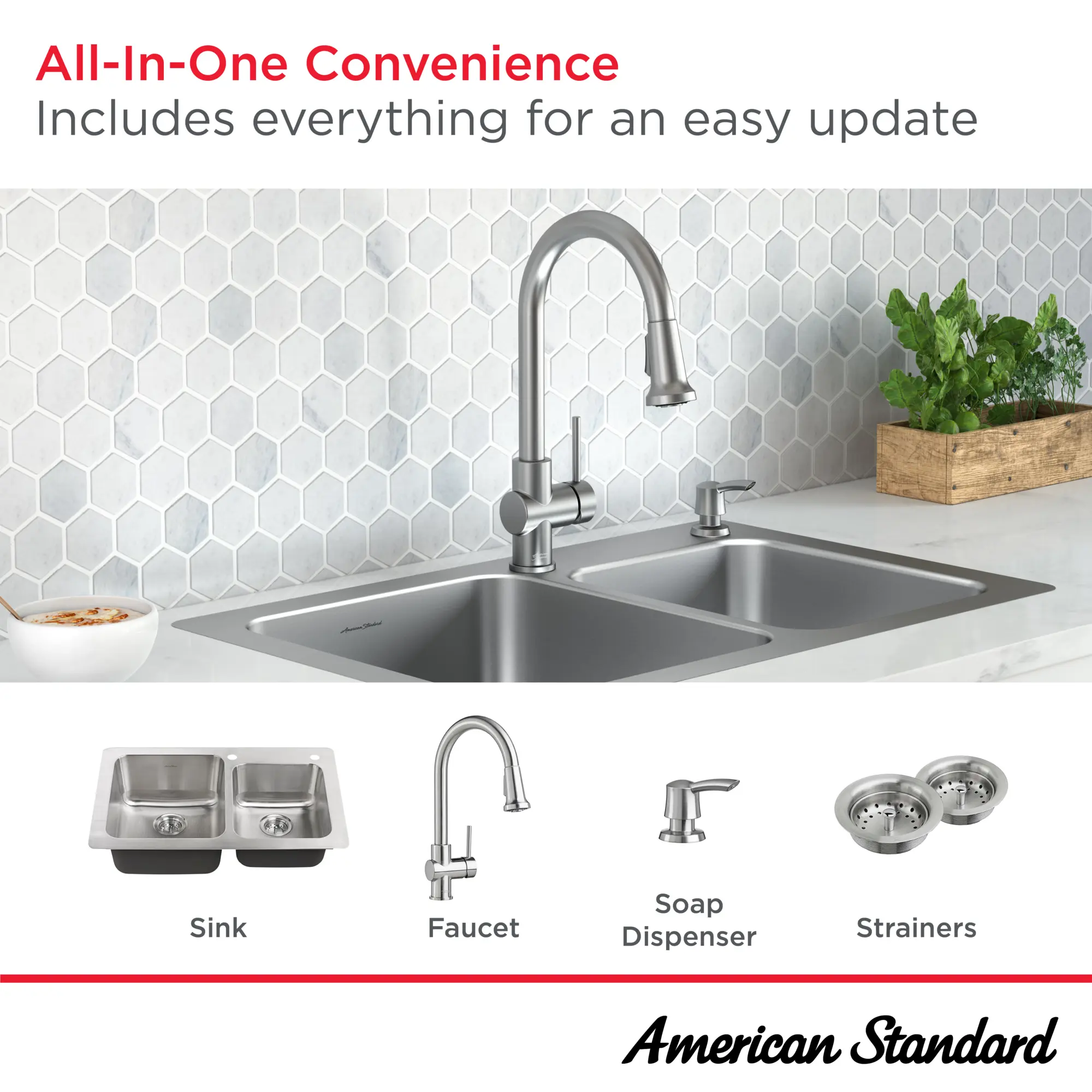 Montvale® 33 x 22-Inch Stainless Steel Double-Bowl Kitchen Sink Kit - Image 11