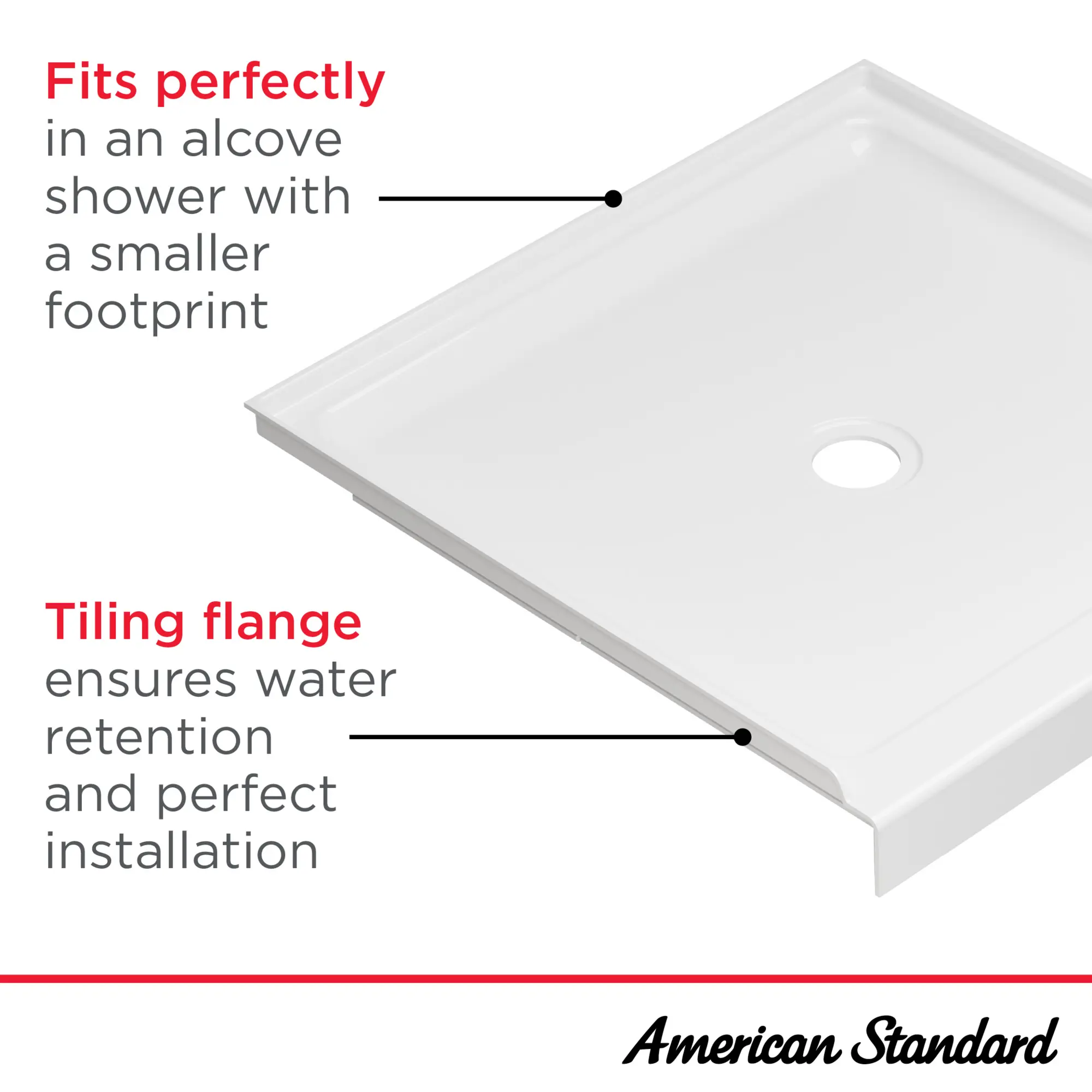 New Mainstream 32in Alcove Shower Base - Image 10