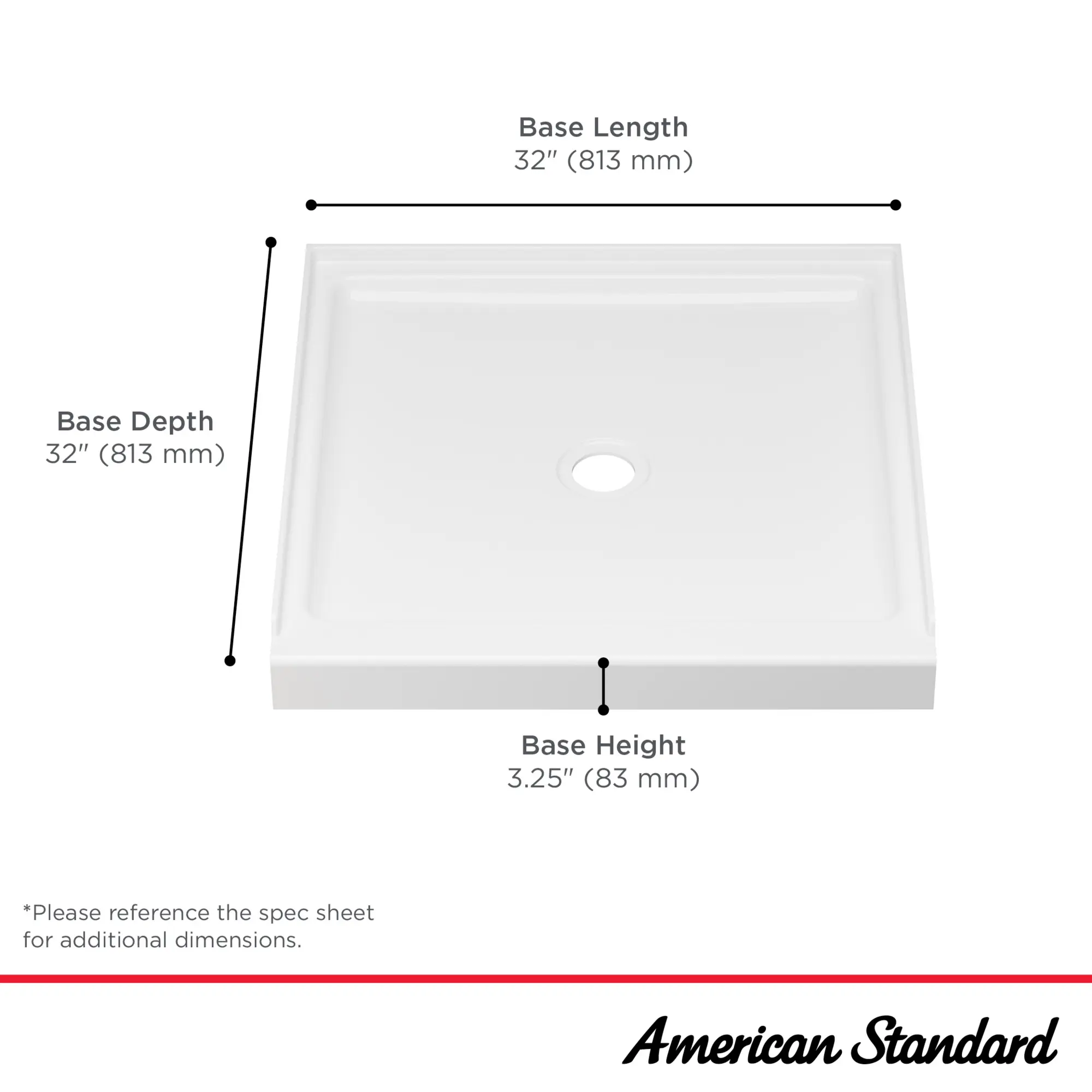 New Mainstream 32in Alcove Shower Base - Image 11