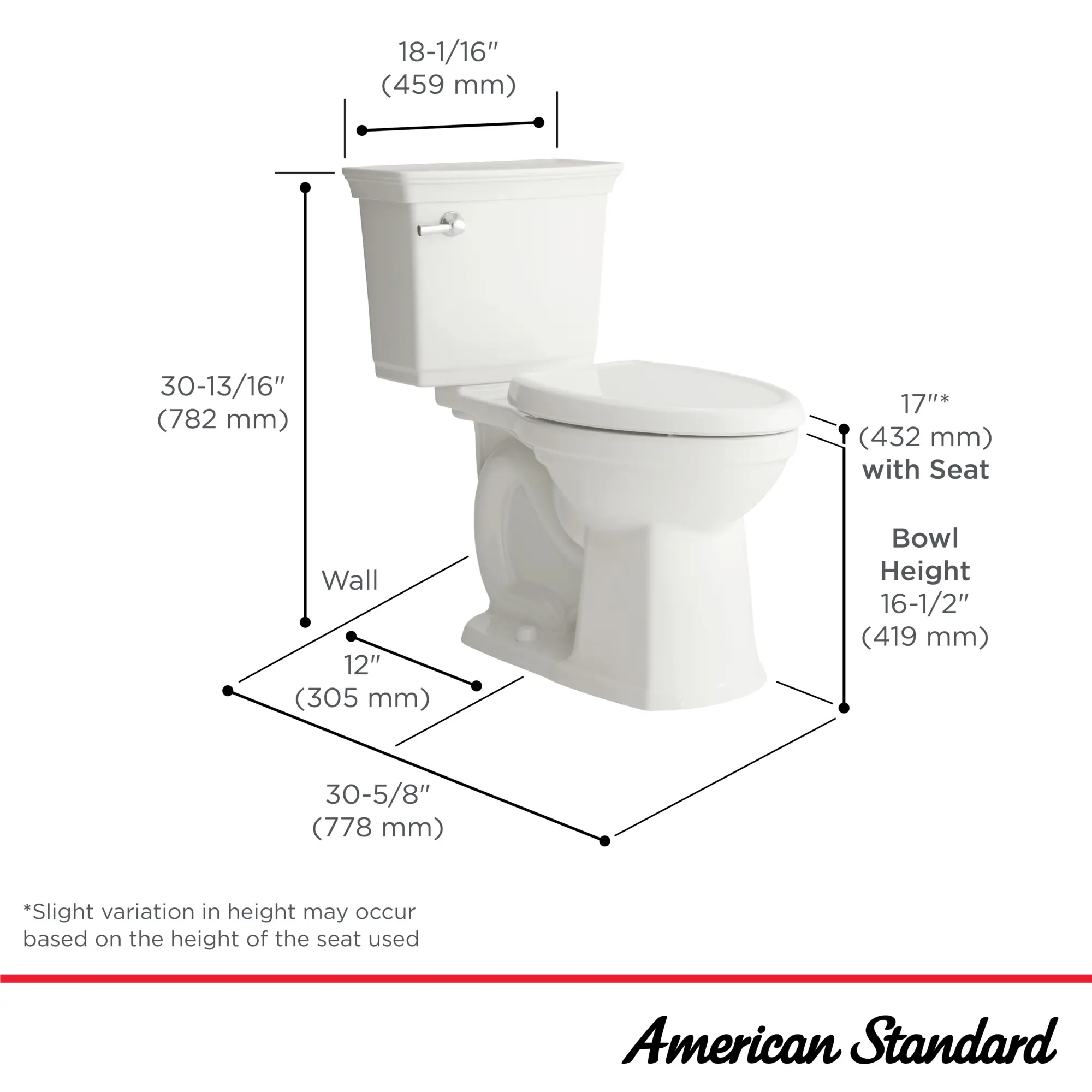 Optum VorMax Two-Piece 1.28 gpf/4.8 Lpf Chair Height Elongated Toilet with Seat - Image 17
