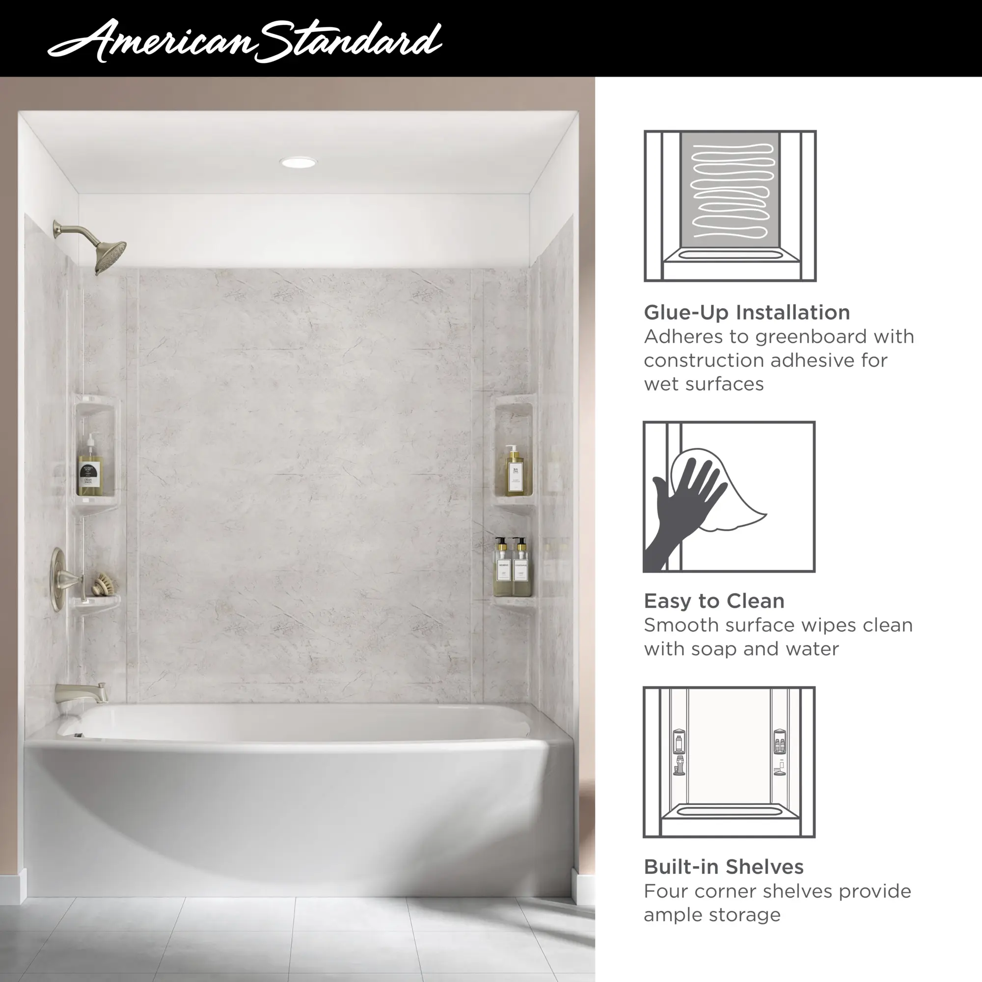 Ovation 60 x 30-Inch Bath Wall Set - Image 54