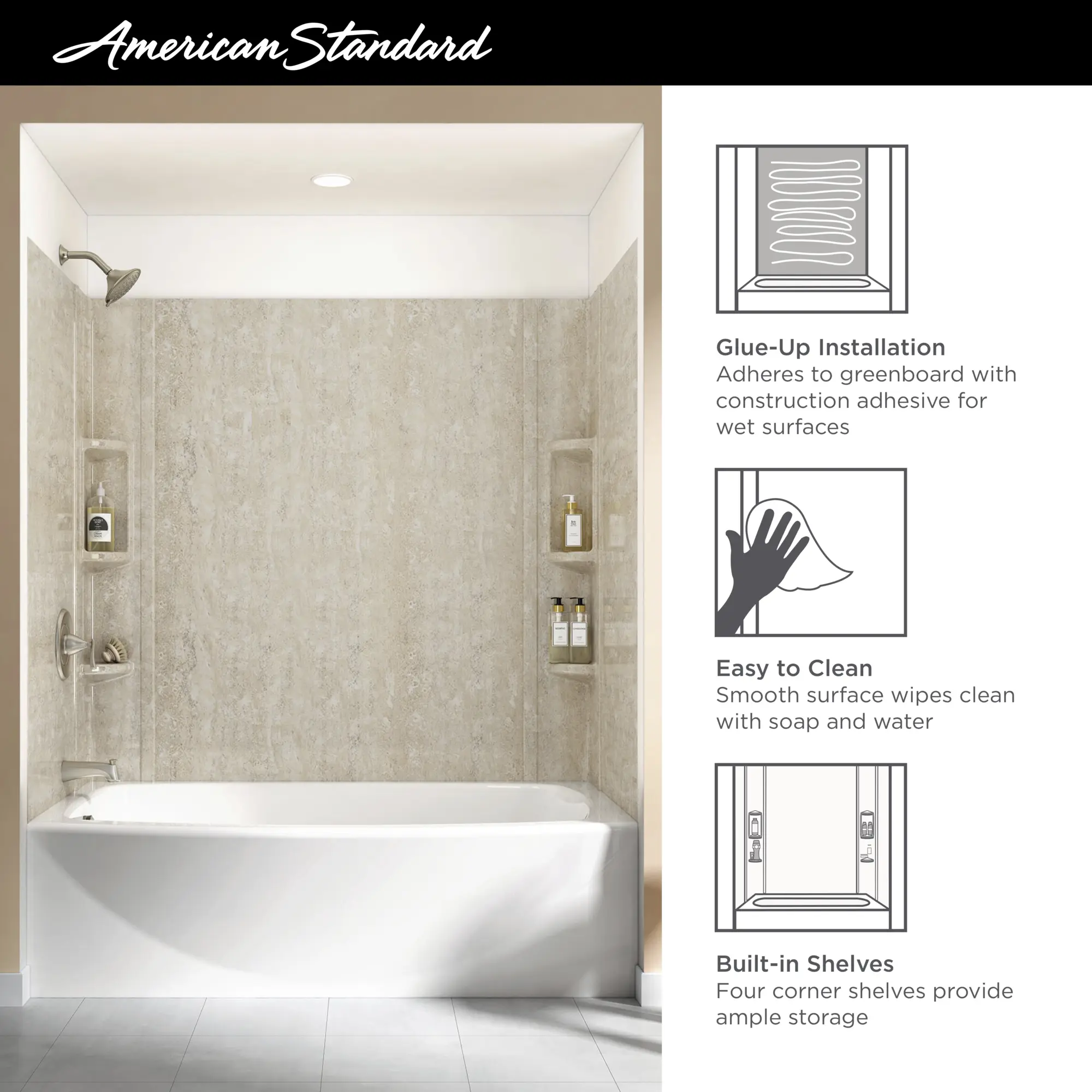 Ovation 60 x 30-Inch Bath Wall Set - Image 8