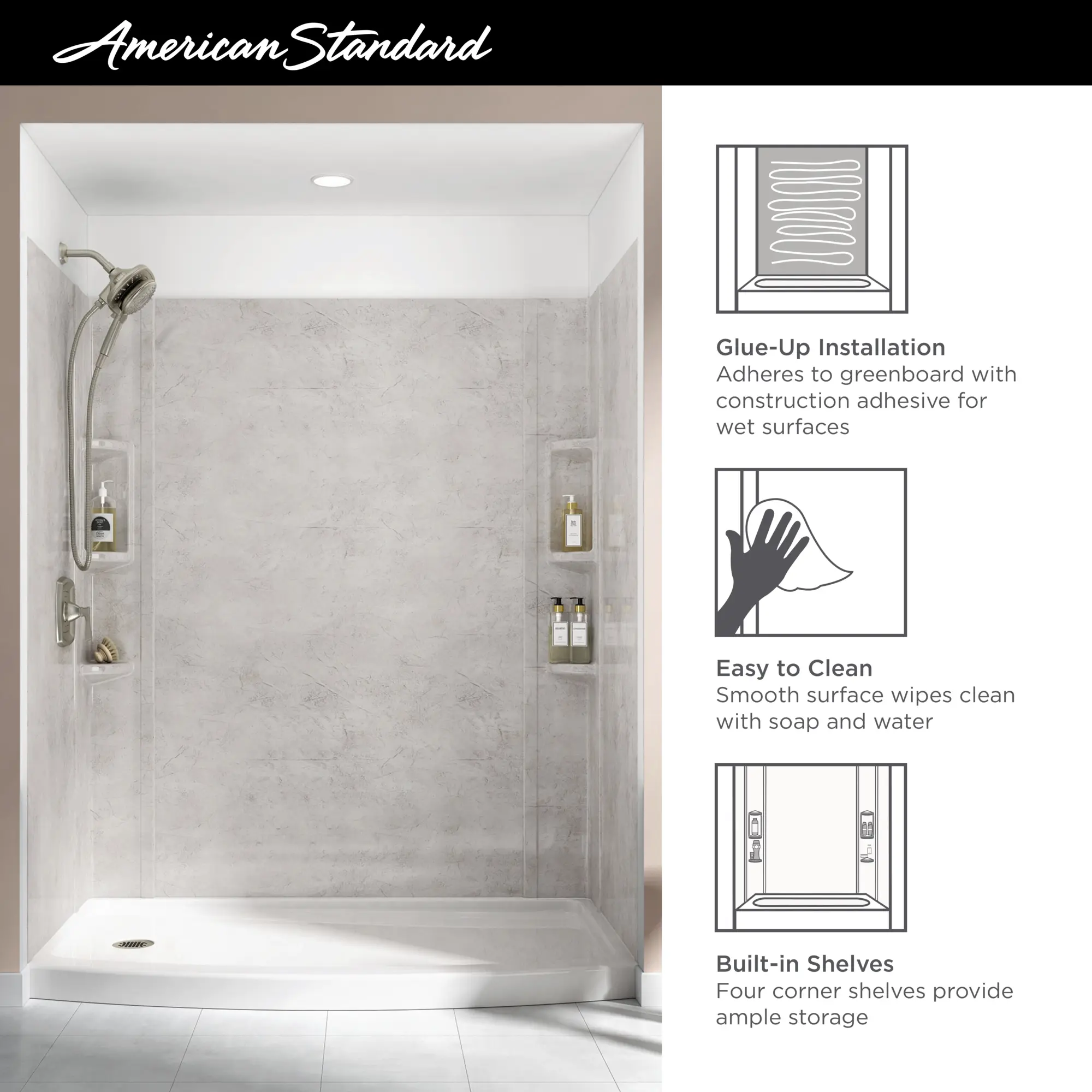 Ovation 60 x 30-Inch Shower Wall Set - Image 23