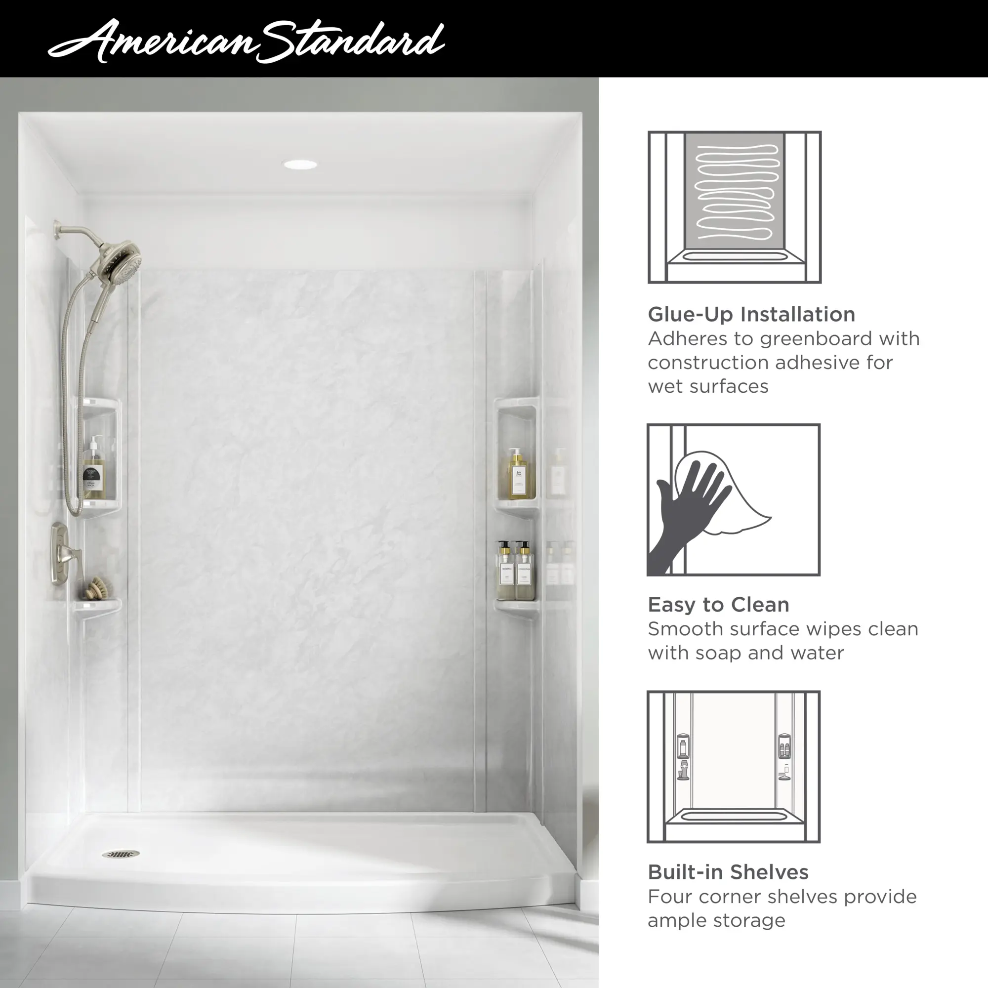 Ovation 60 x 30-Inch Shower Wall Set - Image 34
