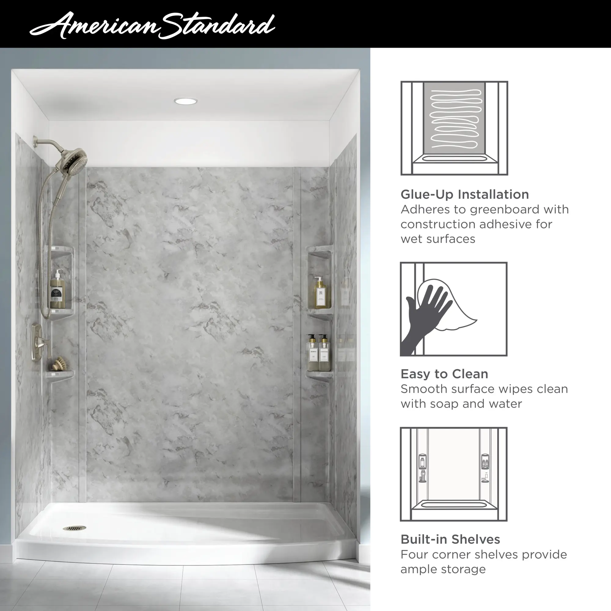Ovation 60 x 30-Inch Shower Wall Set - Image 41