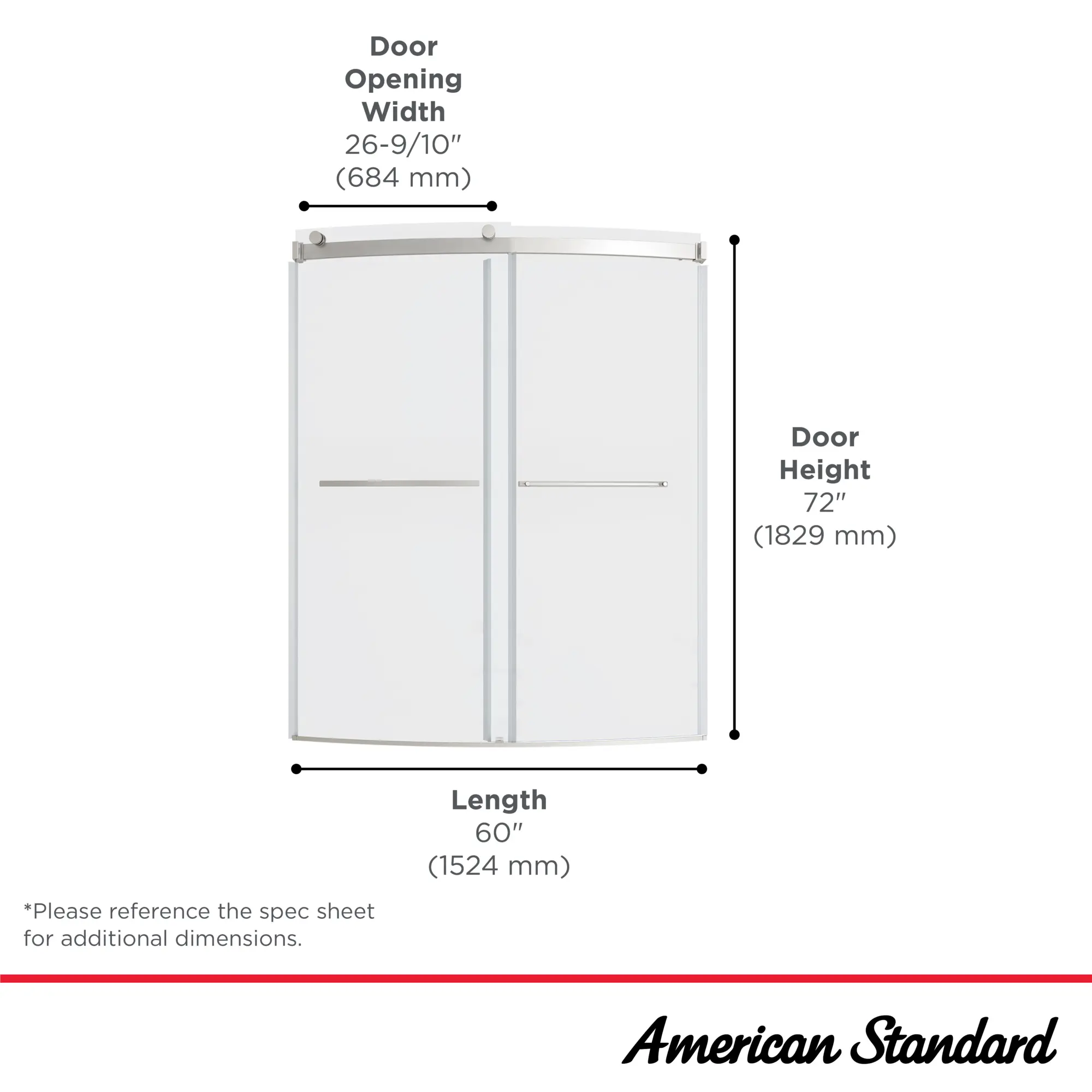 OVATION CURVE 60x72 BARN SHOWER DOOR, BN - Image 7