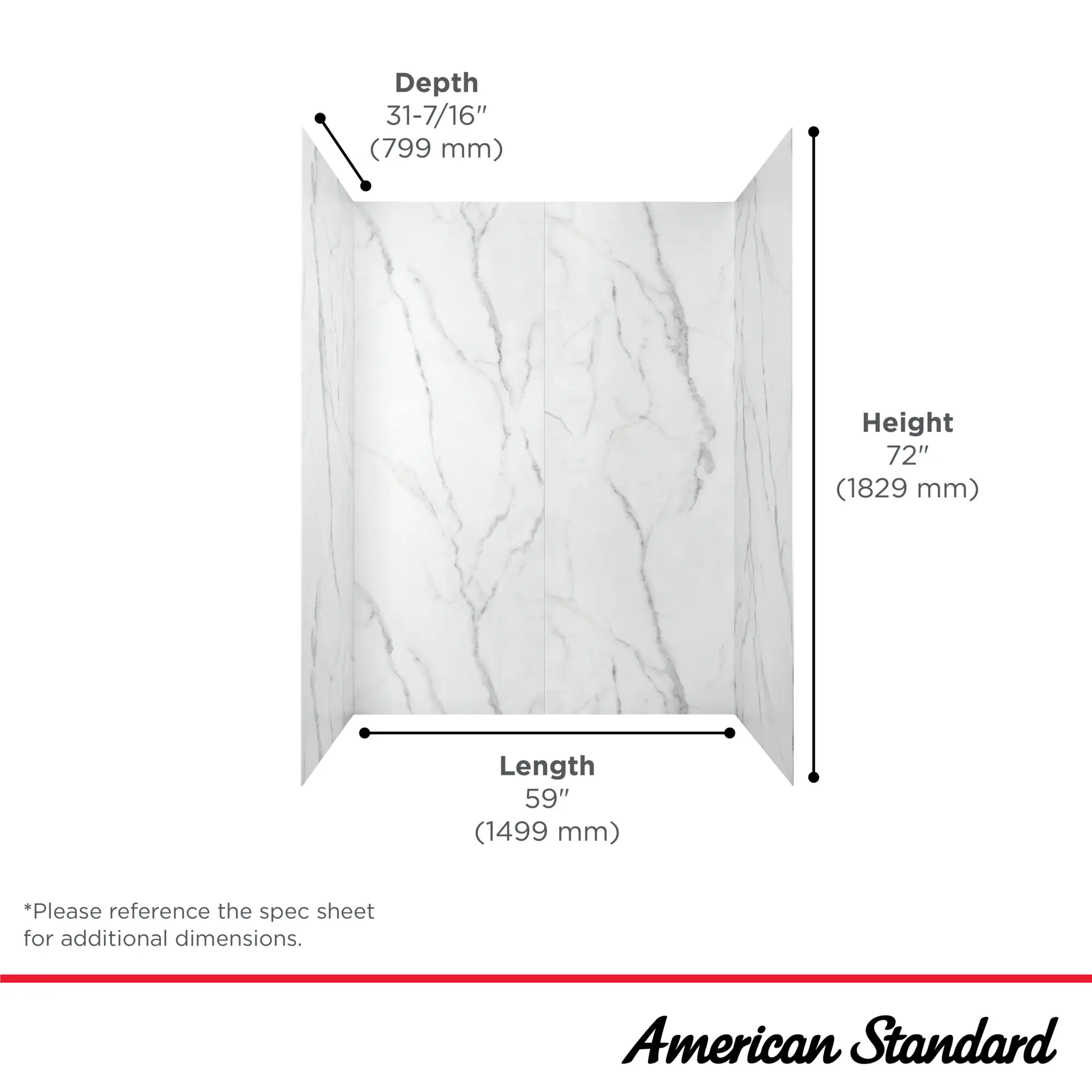 Passage 60 x 32 x 72-Inch Shower Wall Set - Image 11