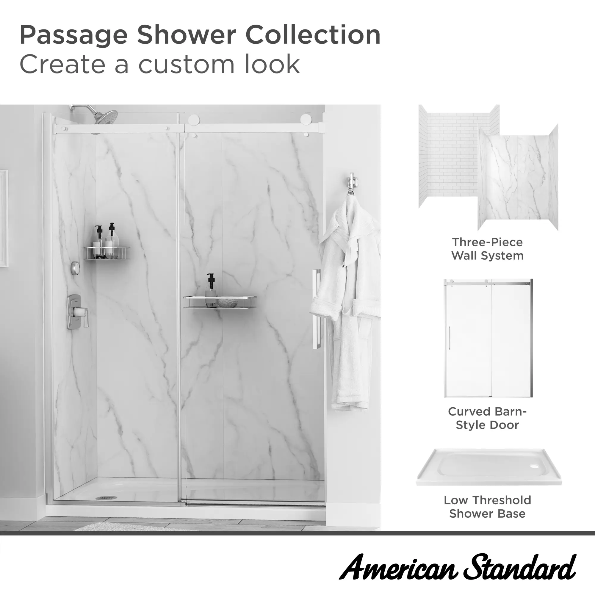 Passage 60 x 32 x 72-Inch Shower Wall Set - Image 35