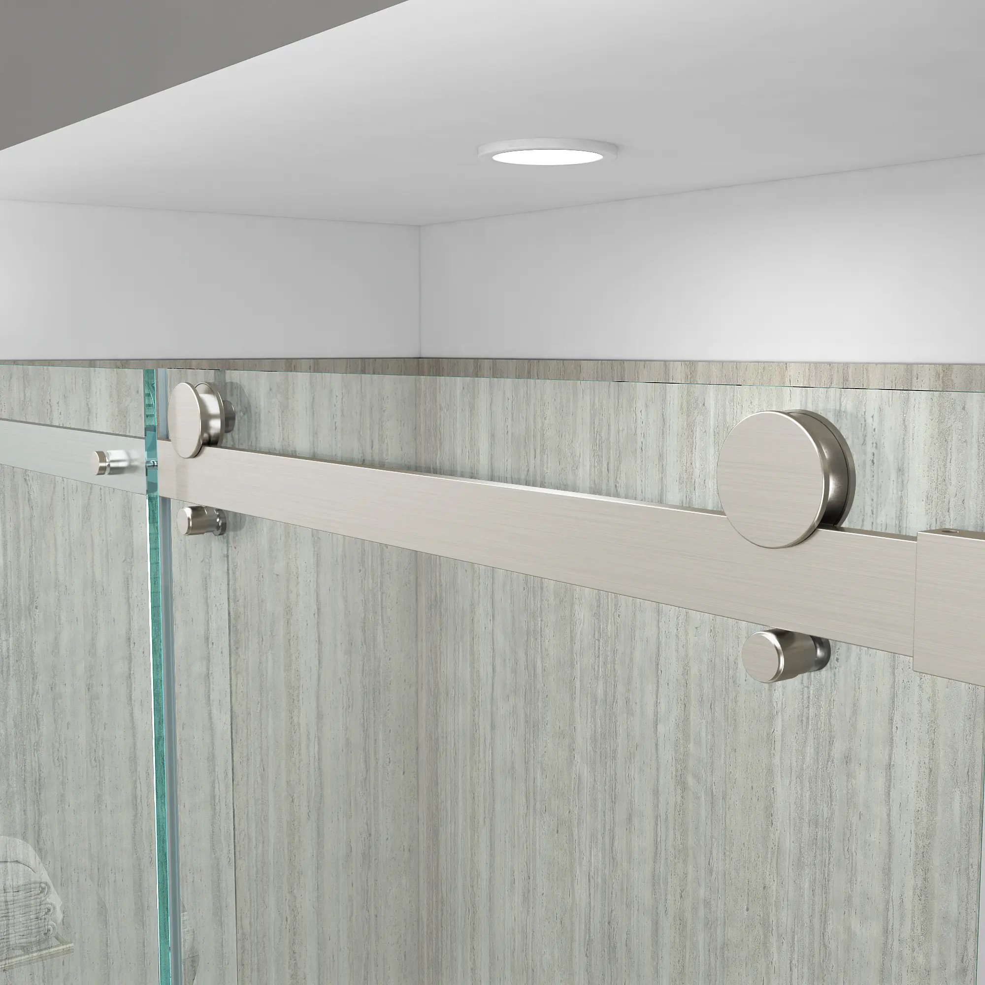 Passage 72-Inch High Semi-Frameless Top-Roller Sliding Shower Door - Image 42