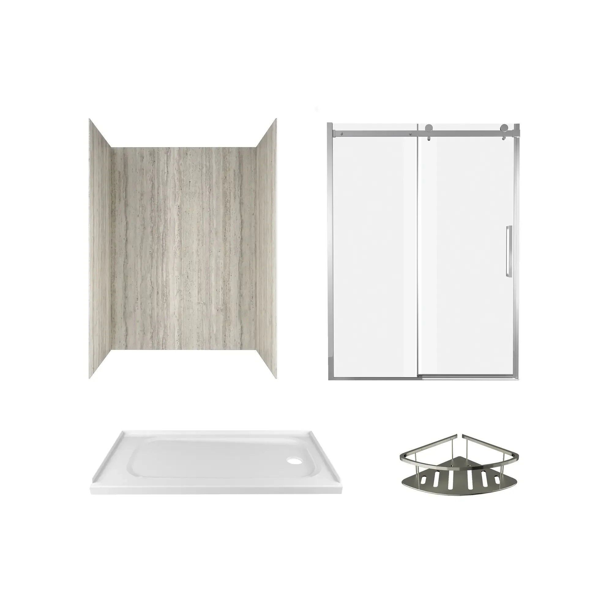 Passage Corner Shower Shelf 9" x 9" x 3.5" in Brushed Metal finish - Image 10
