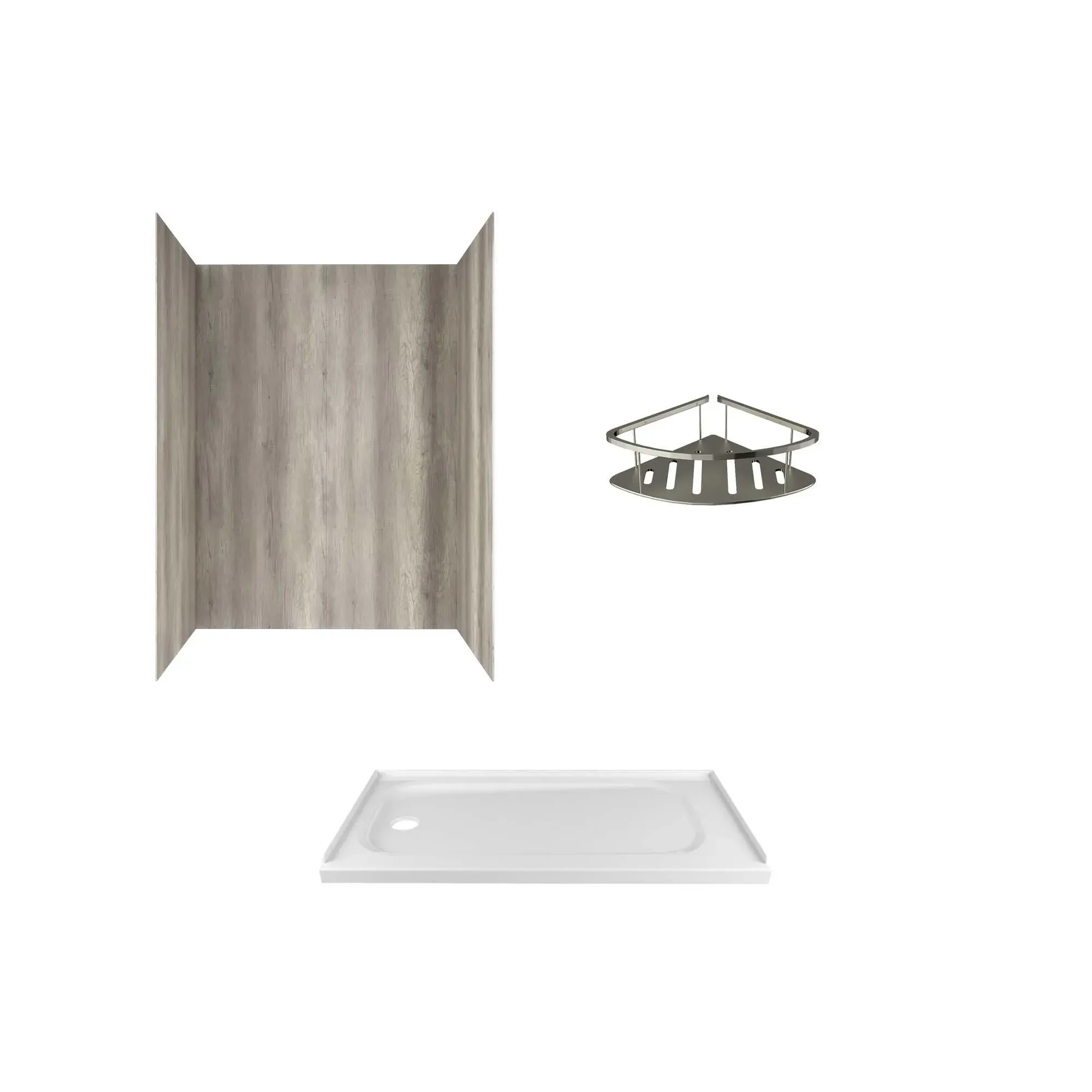 Passage Corner Shower Shelf 9" x 9" x 3.5" in Brushed Metal finish - Image 15