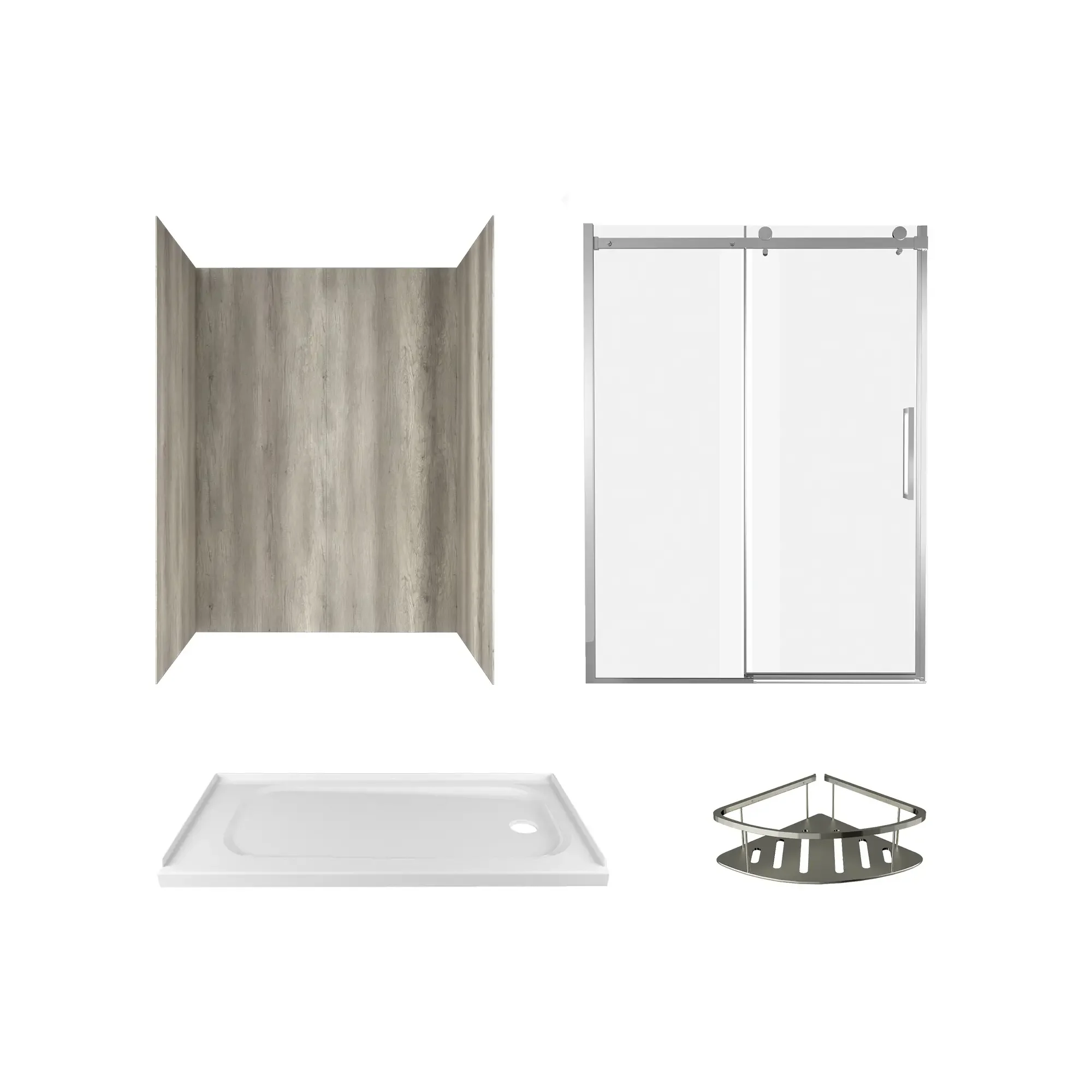 Passage Corner Shower Shelf 9" x 9" x 3.5" in Brushed Metal finish - Image 16