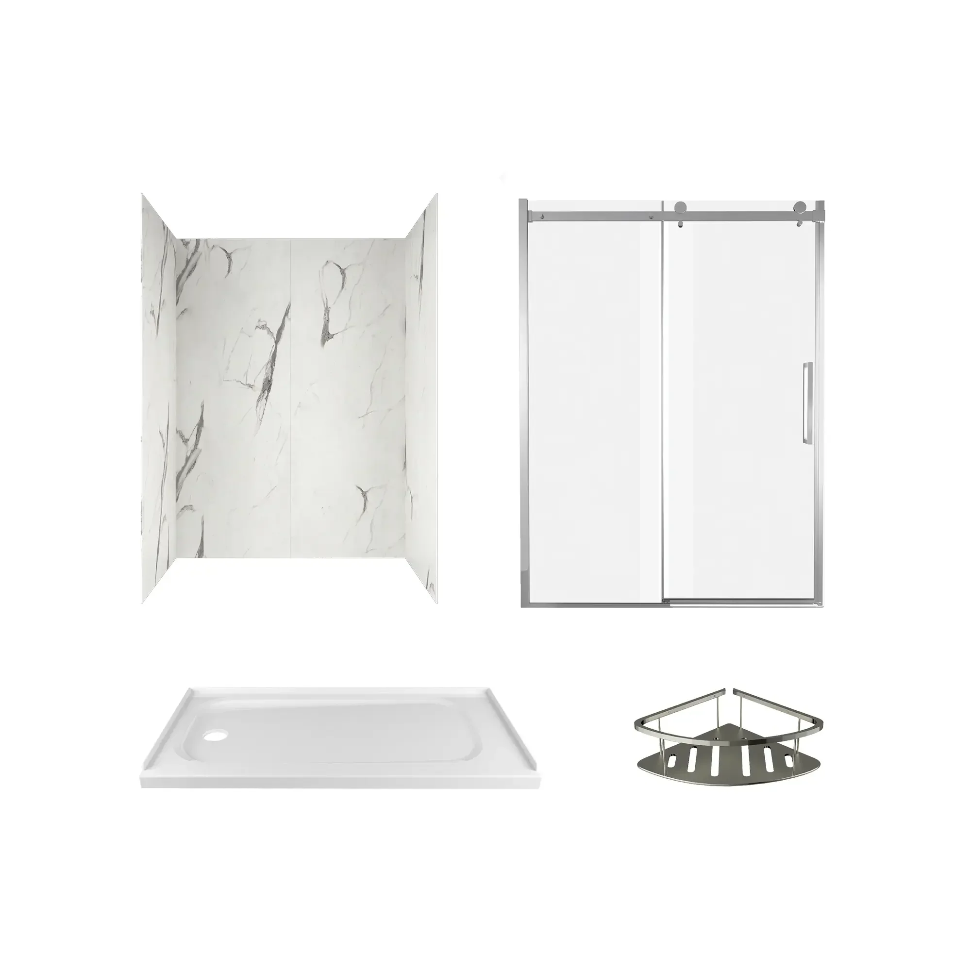 Passage Corner Shower Shelf 9" x 9" x 3.5" in Brushed Metal finish - Image 5