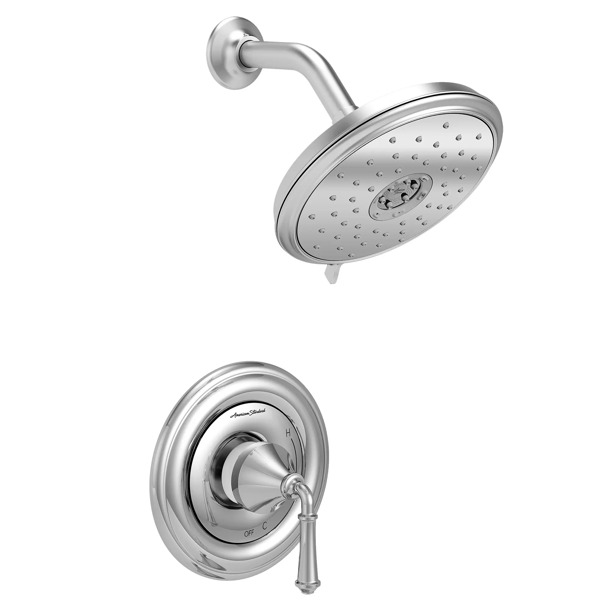 Portsmouth 1.8 GPM Round Shower Trim Kit with Water-Saving Showerhead and Double Ceramic Pressure Balance Cartridge with Lever Handle - Image 3
