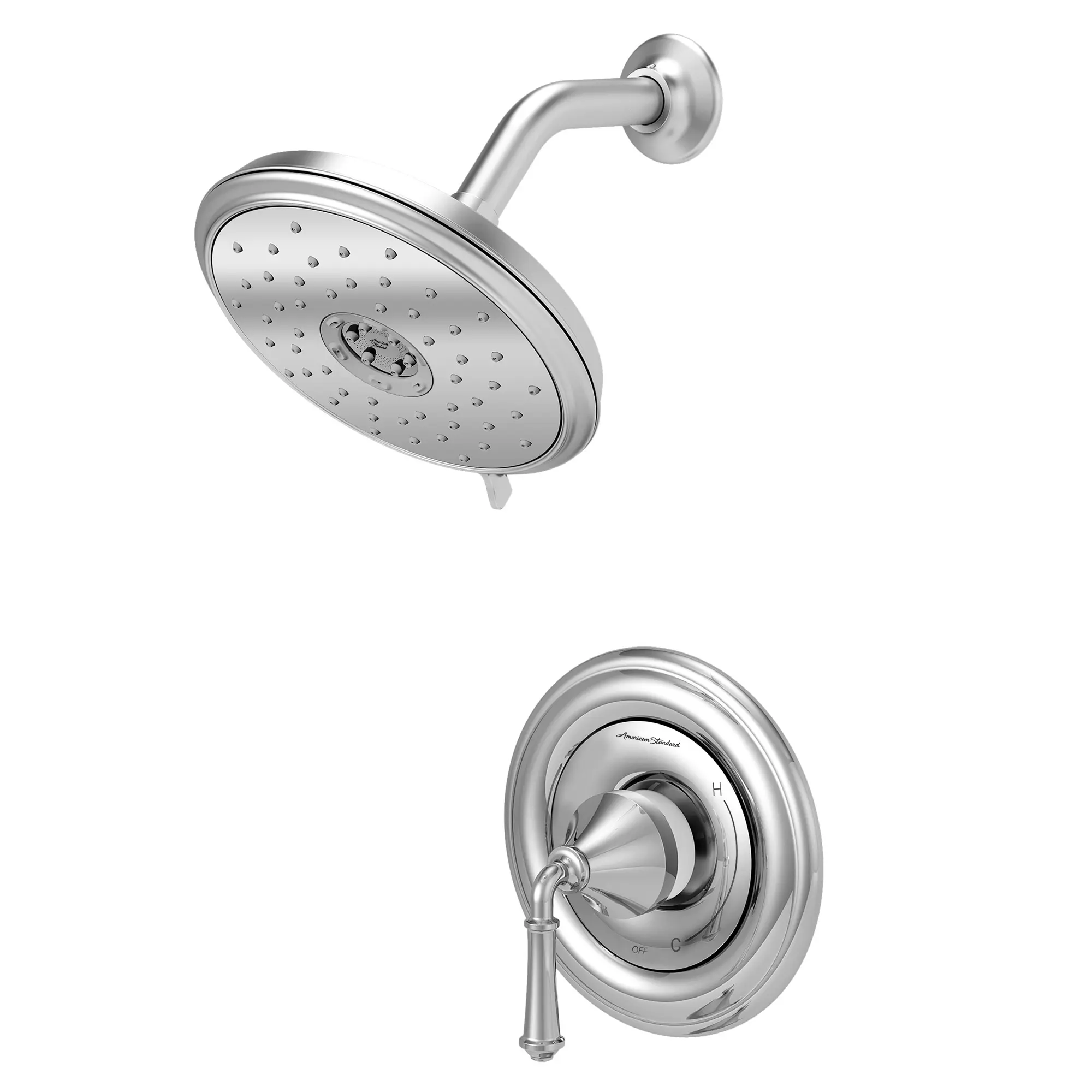 Portsmouth 1.8 GPM Round Shower Trim Kit with Water-Saving Showerhead and Double Ceramic Pressure Balance Cartridge with Lever Handle - Image 4