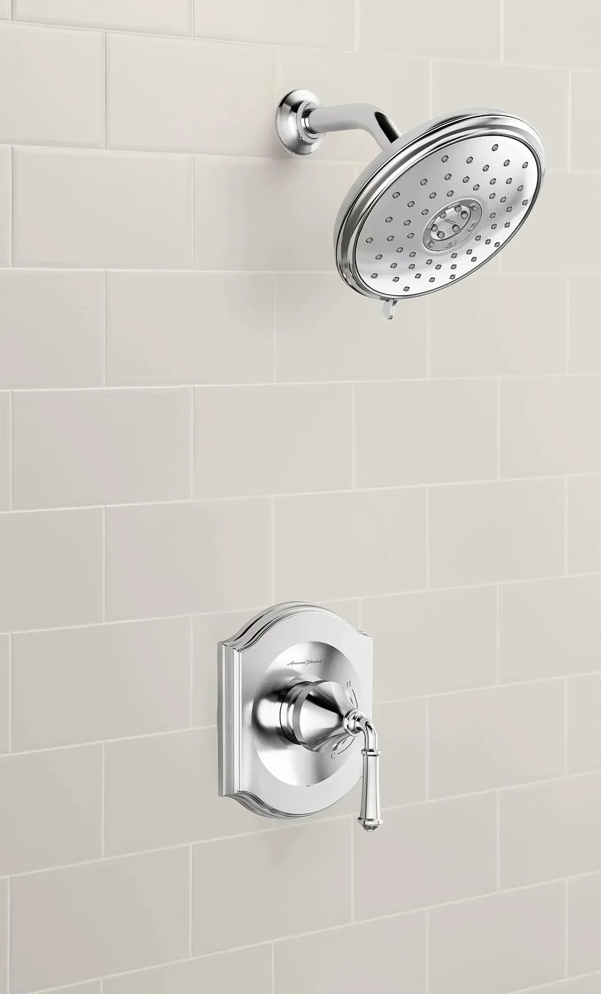 Portsmouth 1.8 GPM Shower Trim Kit with Water-Saving Showerhead and Double Ceramic Pressure Balance Cartridge with Lever Handle - Image 11