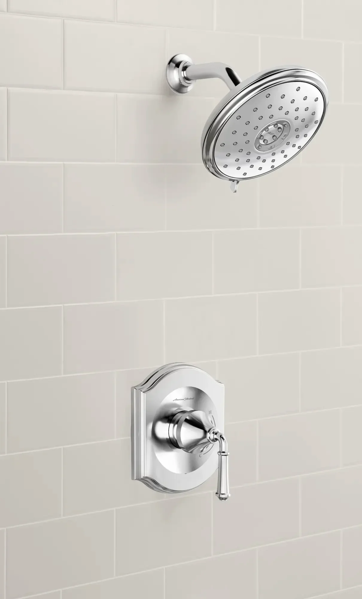 Portsmouth 1.8 GPM Shower Trim Kit with Water-Saving Showerhead and Double Ceramic Pressure Balance Cartridge with Lever Handle - Image 12