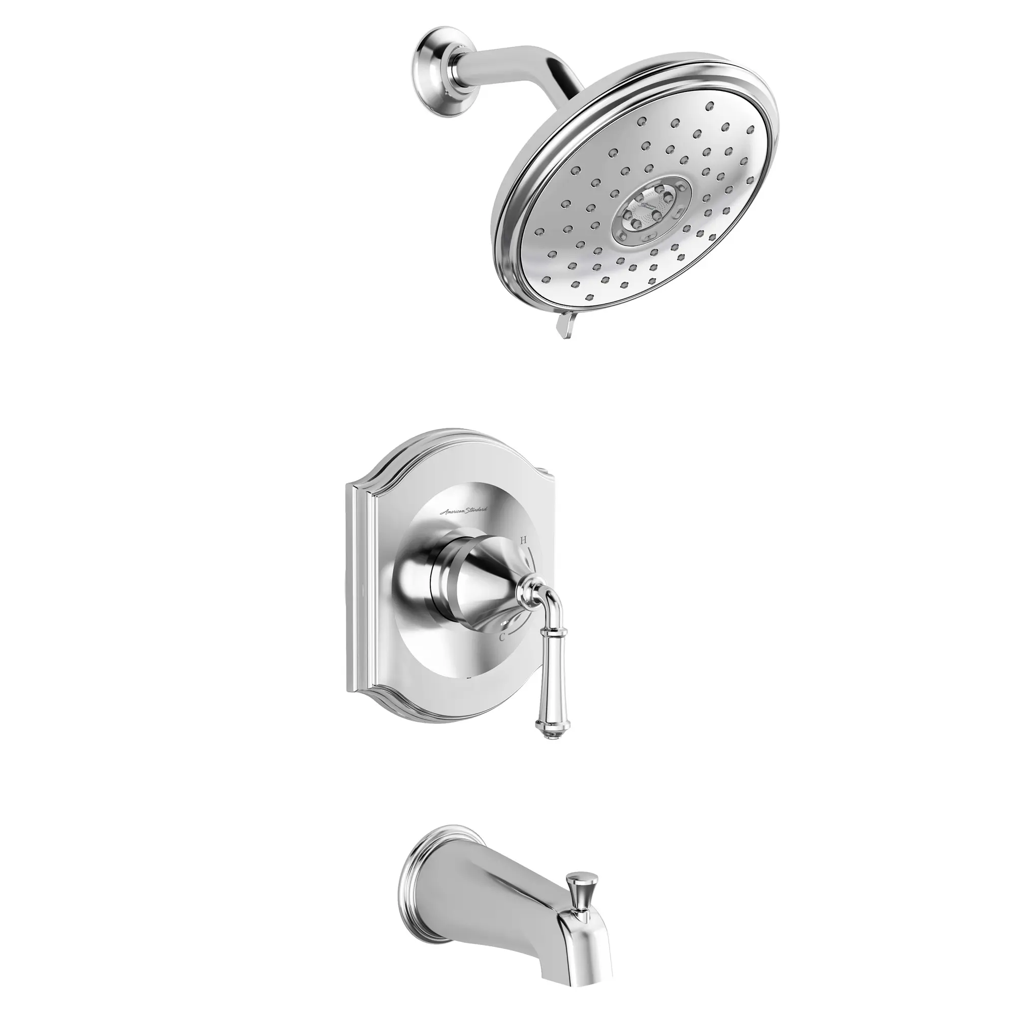 Portsmouth 1.8 GPM Tub and Shower Trim Kit with Water-Saving Showerhead and Double Ceramic Pressure Balance Cartridge with Lever Handle - Image 8